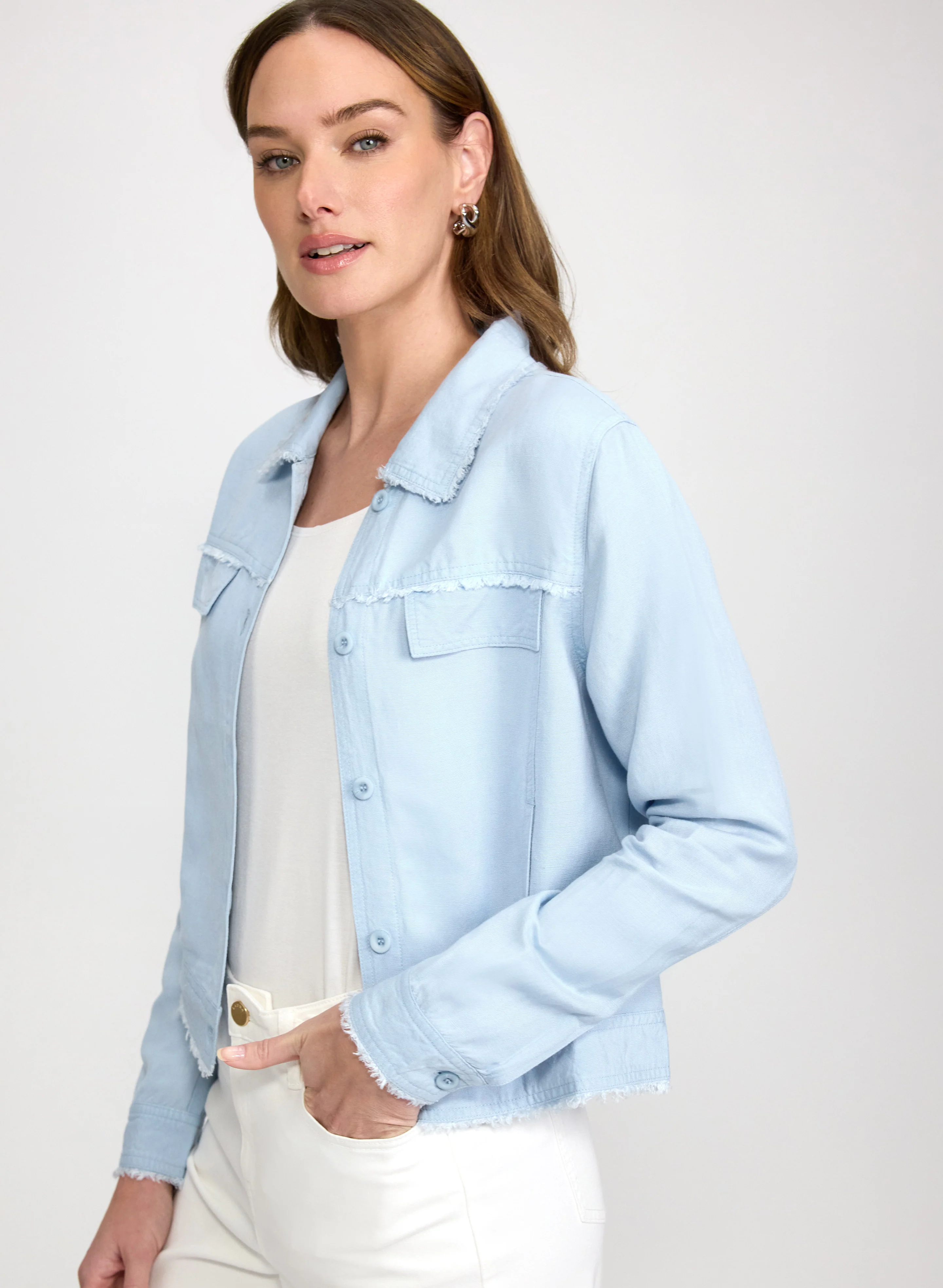 Frayed Linen-Blend Jacket - Image 5