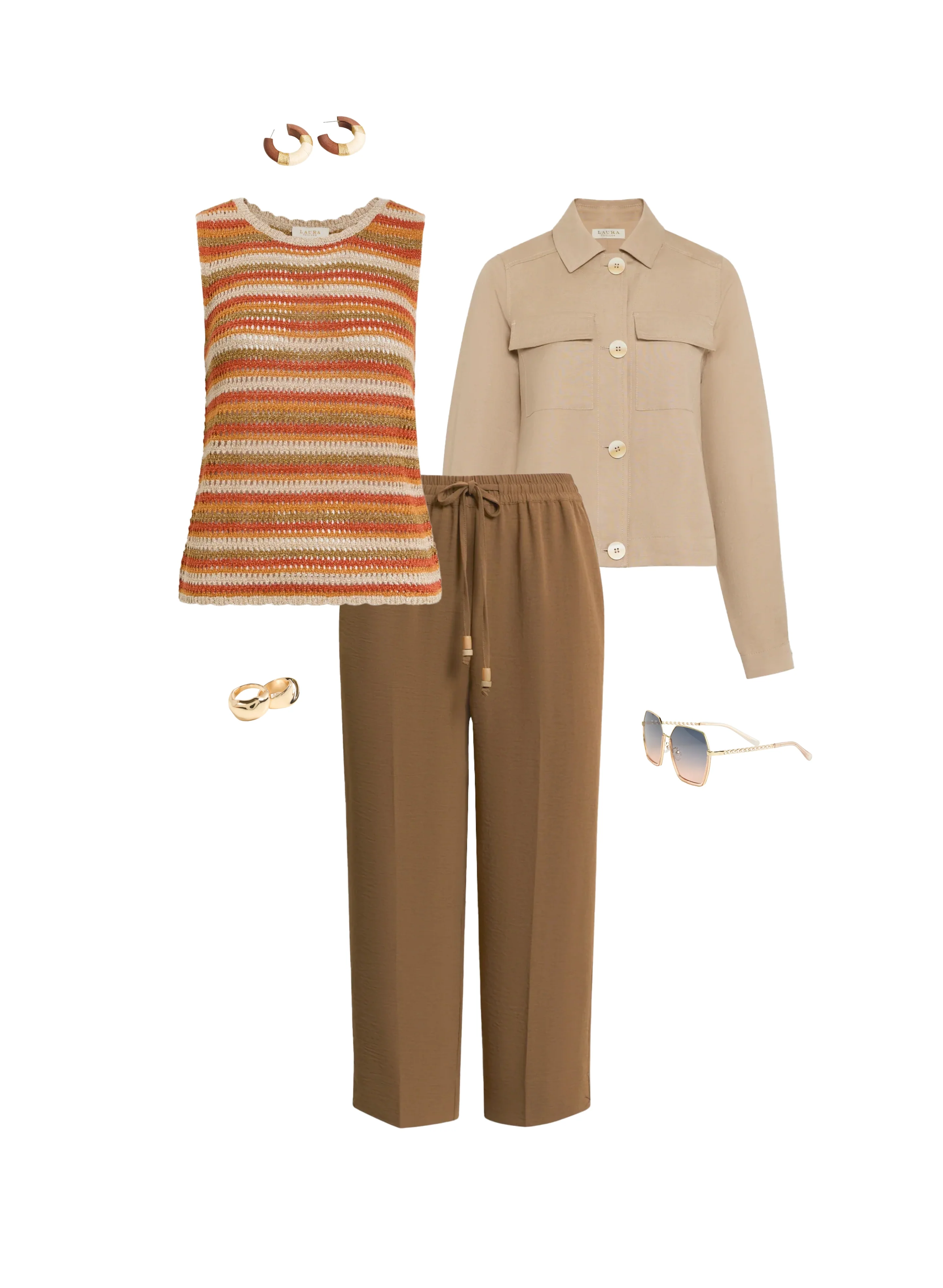 Linen Blend Shacket & Drawstring Capris