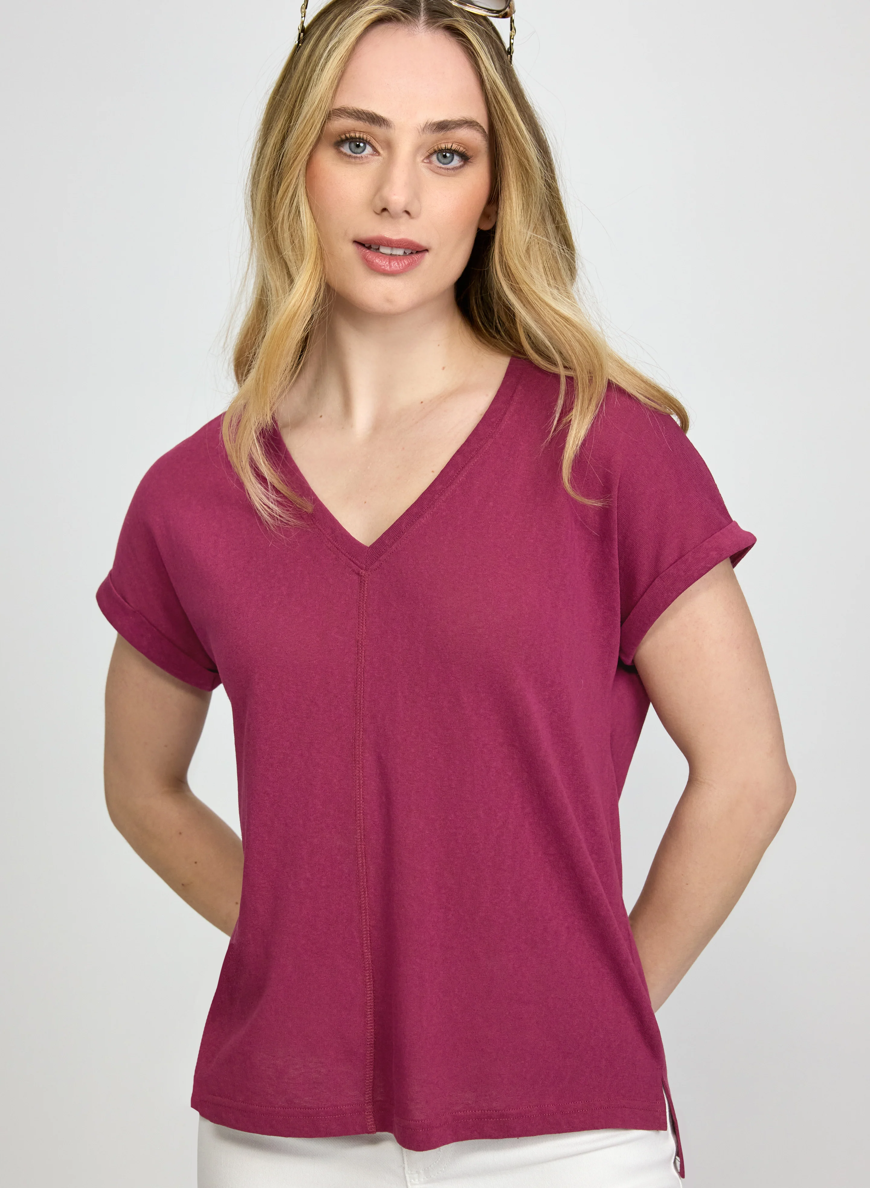 Linen-Blend T-Shirt