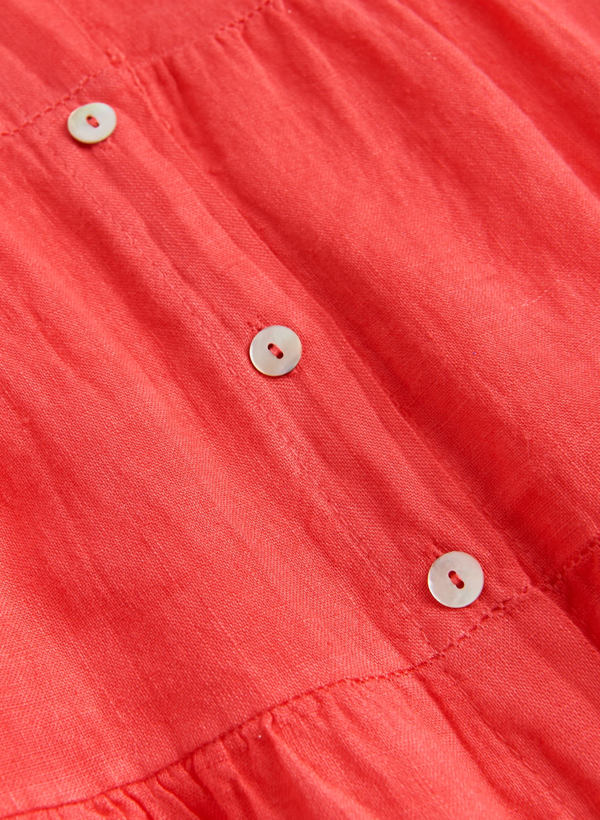 Linen Tiered Shirt Dress - Image 6