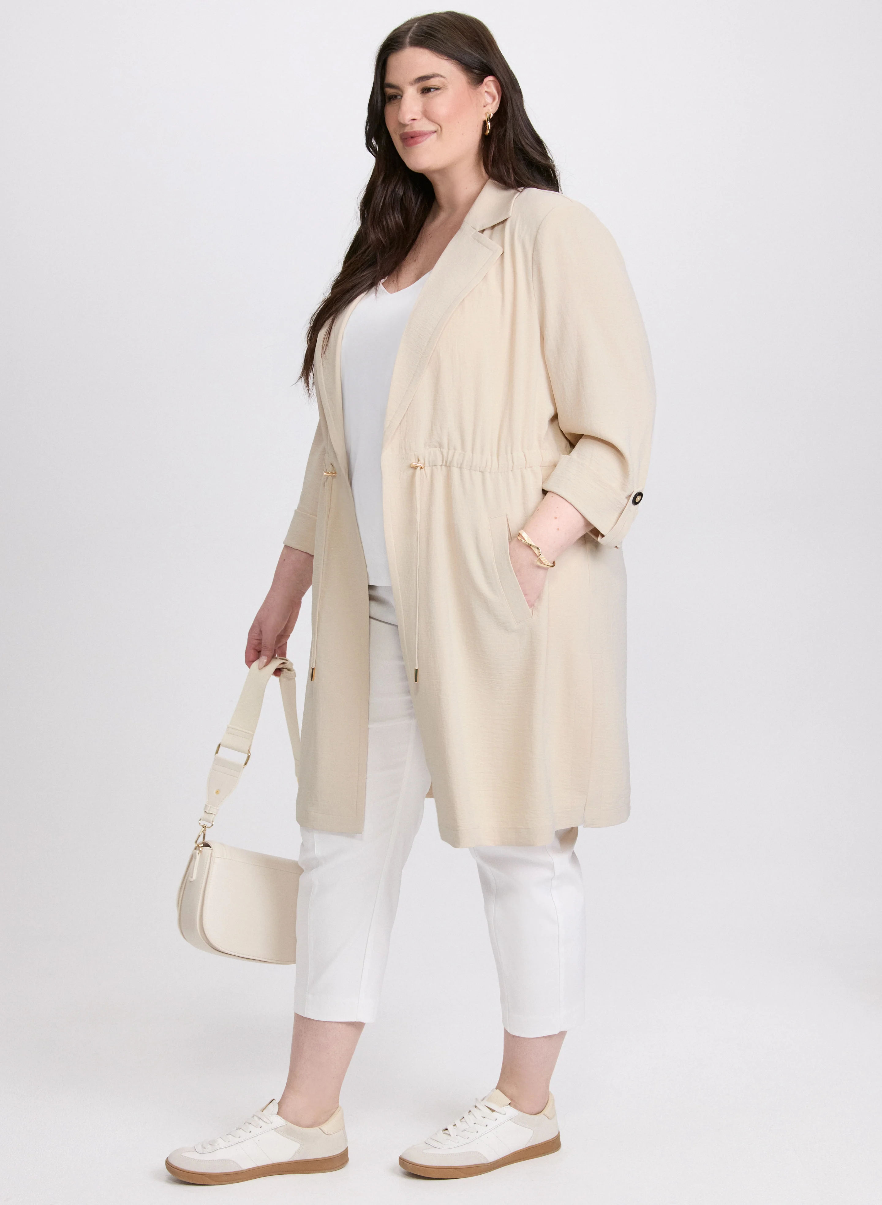 Long Drawstring Waist Jacket - Image 2