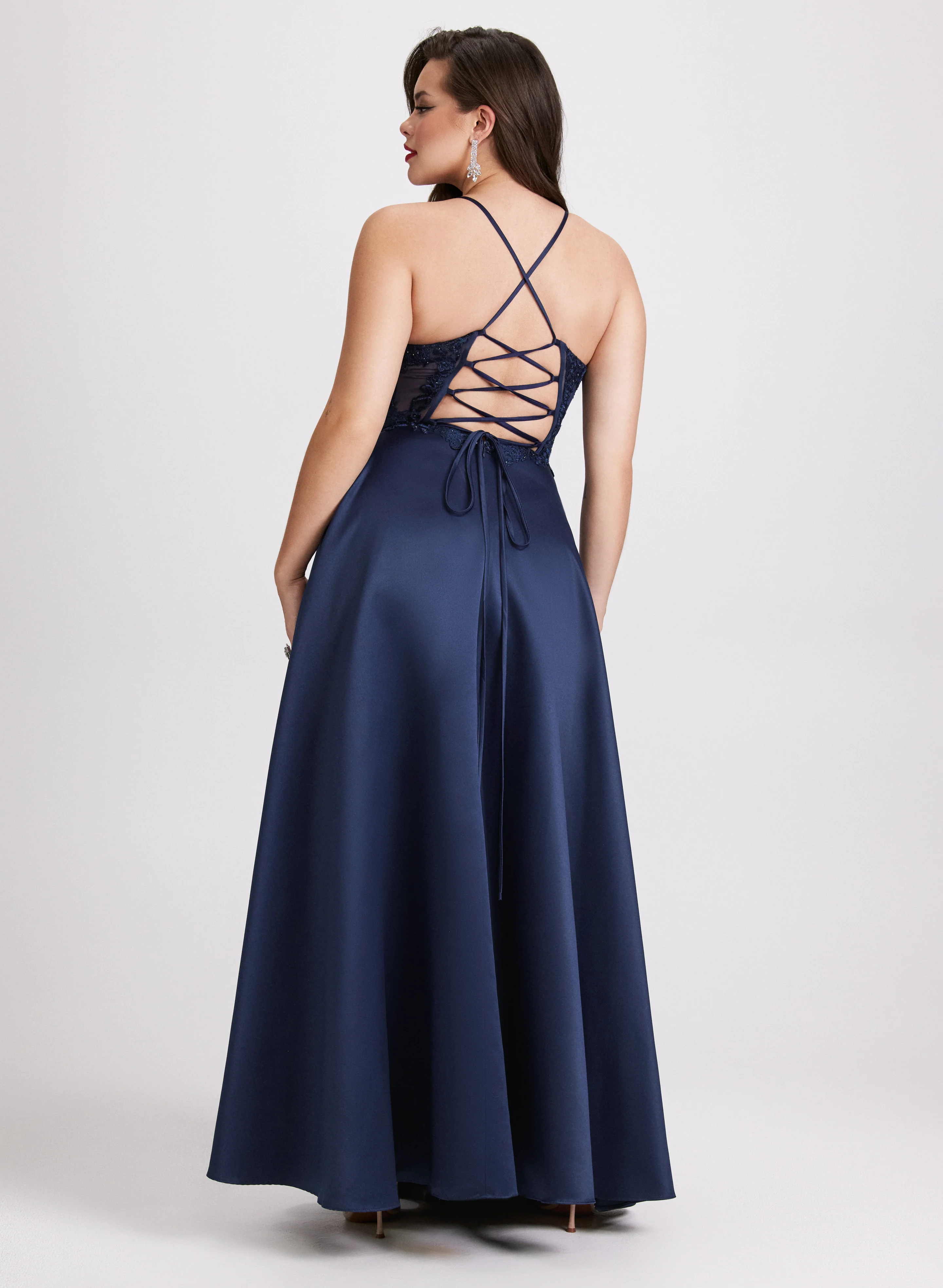 Sequin Detail V-Neck Gown - Image 4