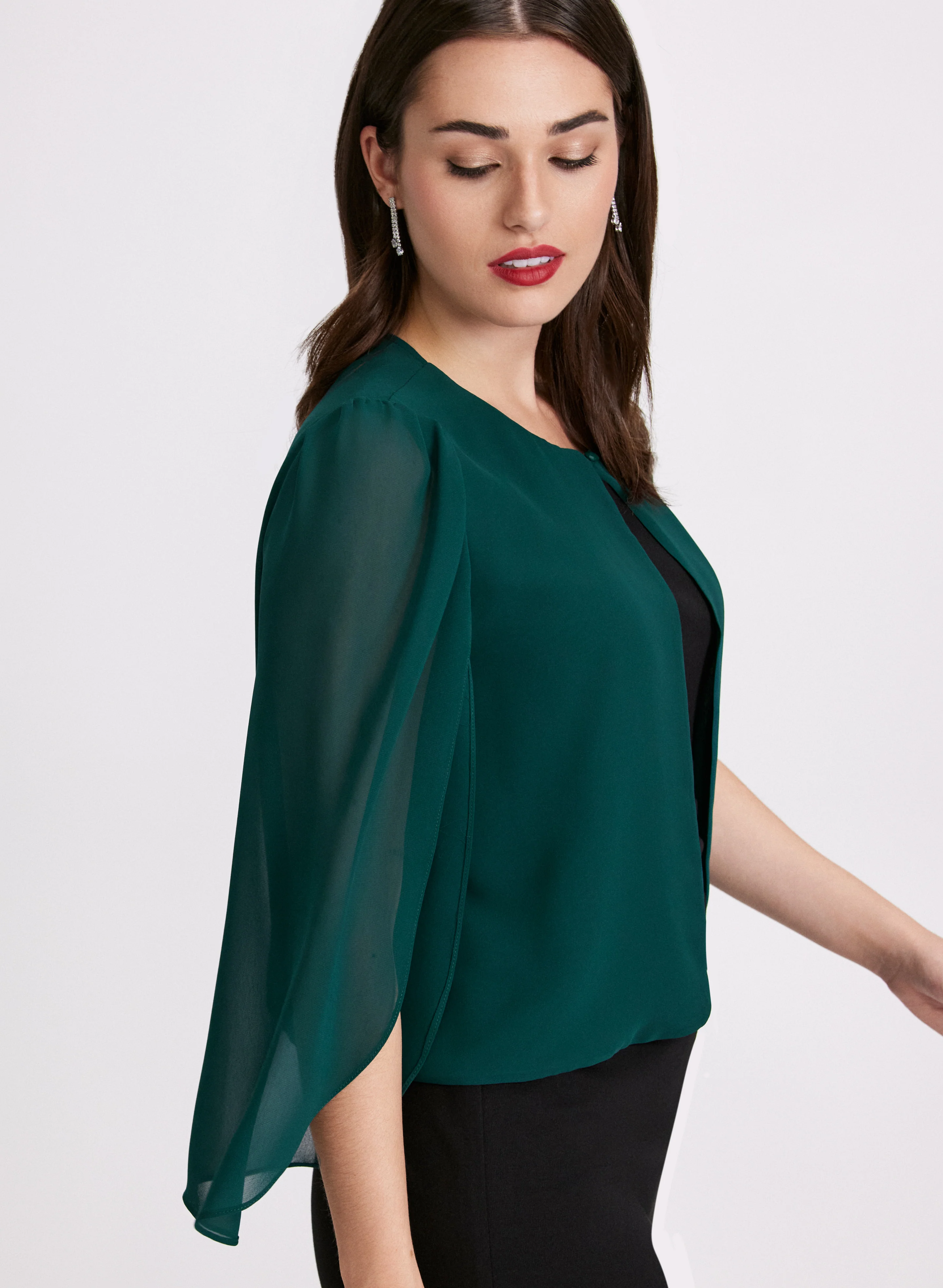 Long Sleeve Chiffon Bolero - Image 2