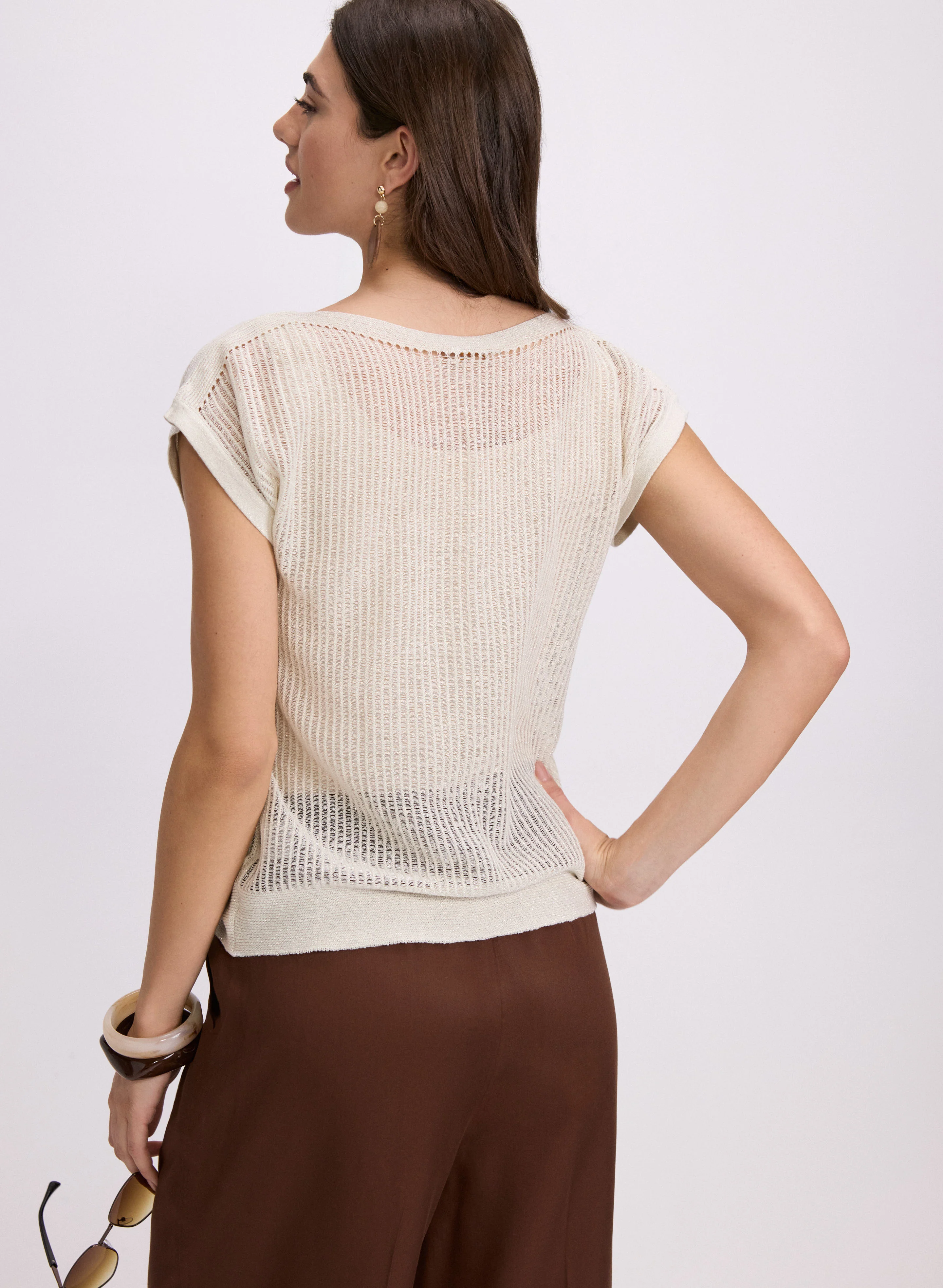Metallic Knit Pullover - Image 4