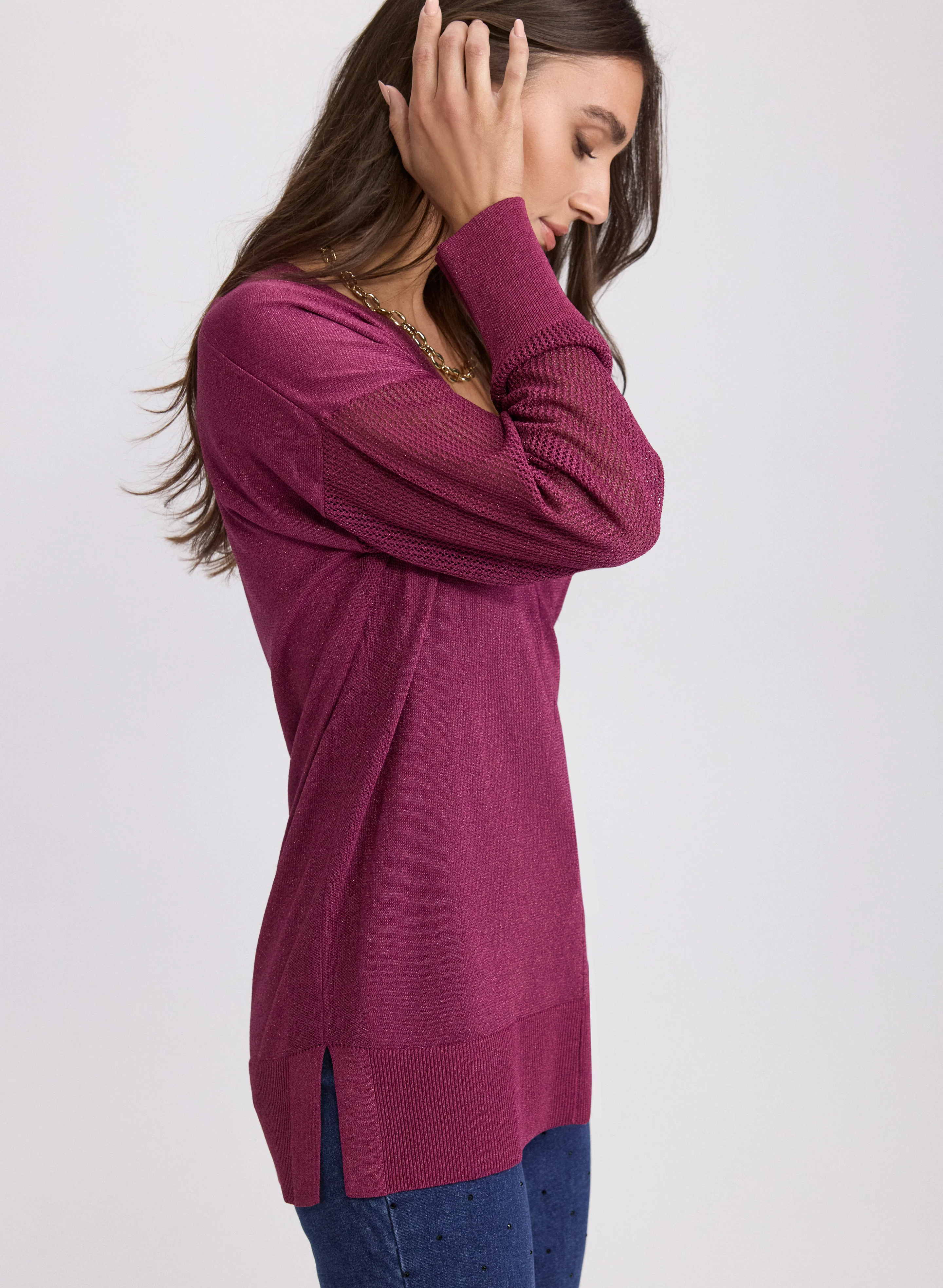 Lurex V-Neck Sweater - Image 5