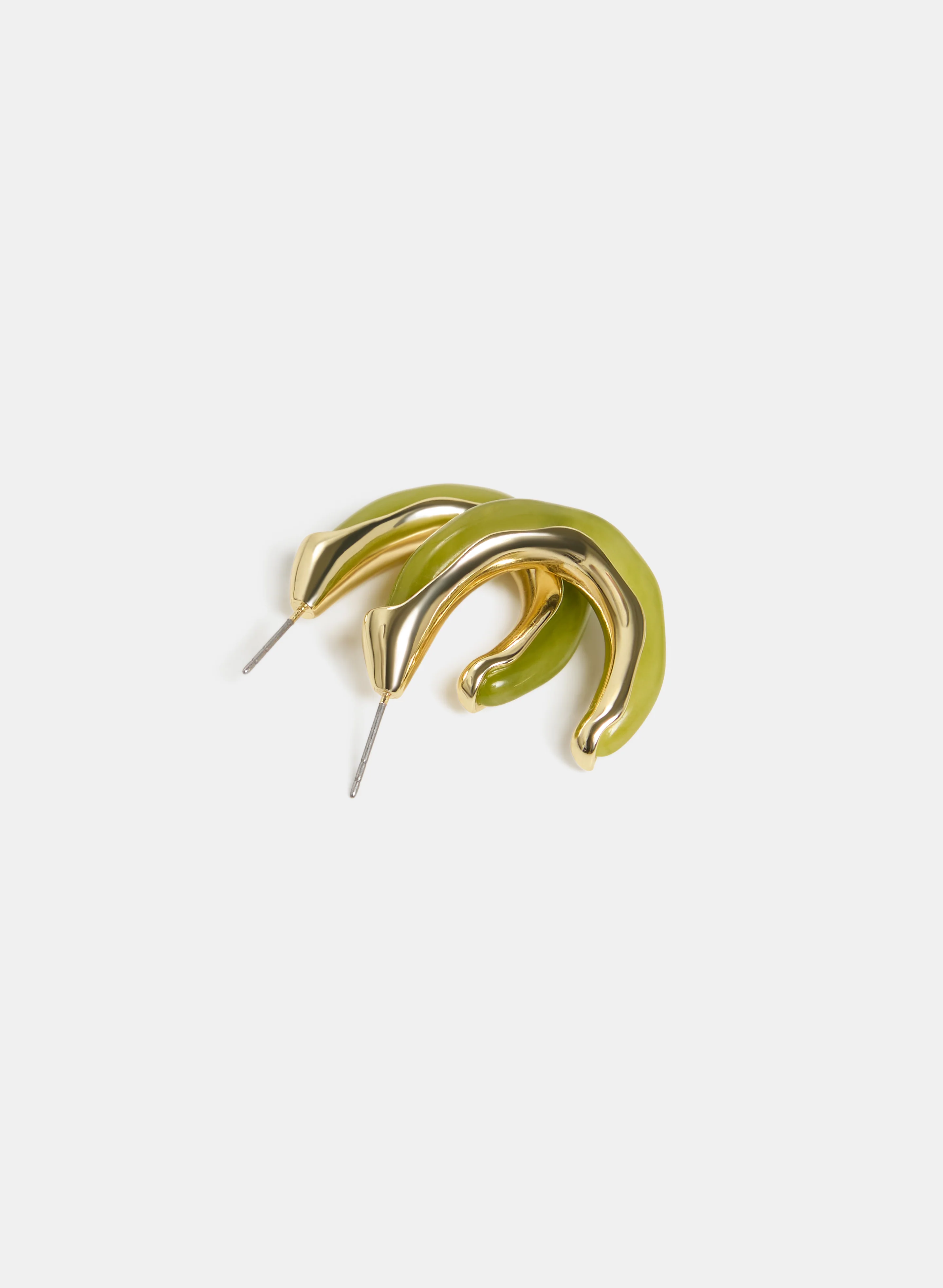 Marbled Resin Hoop Earrings - Image 3