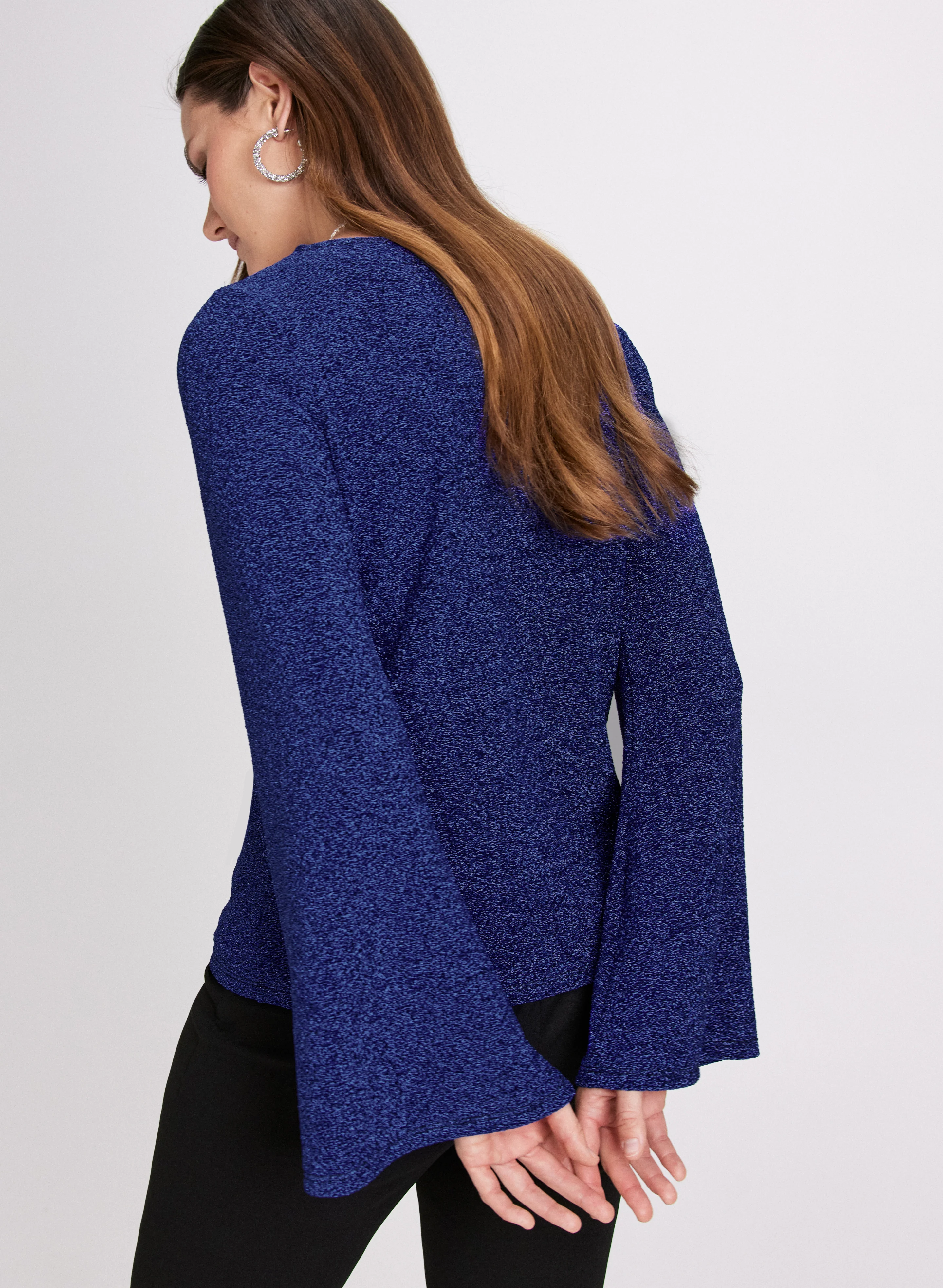 Marled Metallic Knit Top - Image 4
