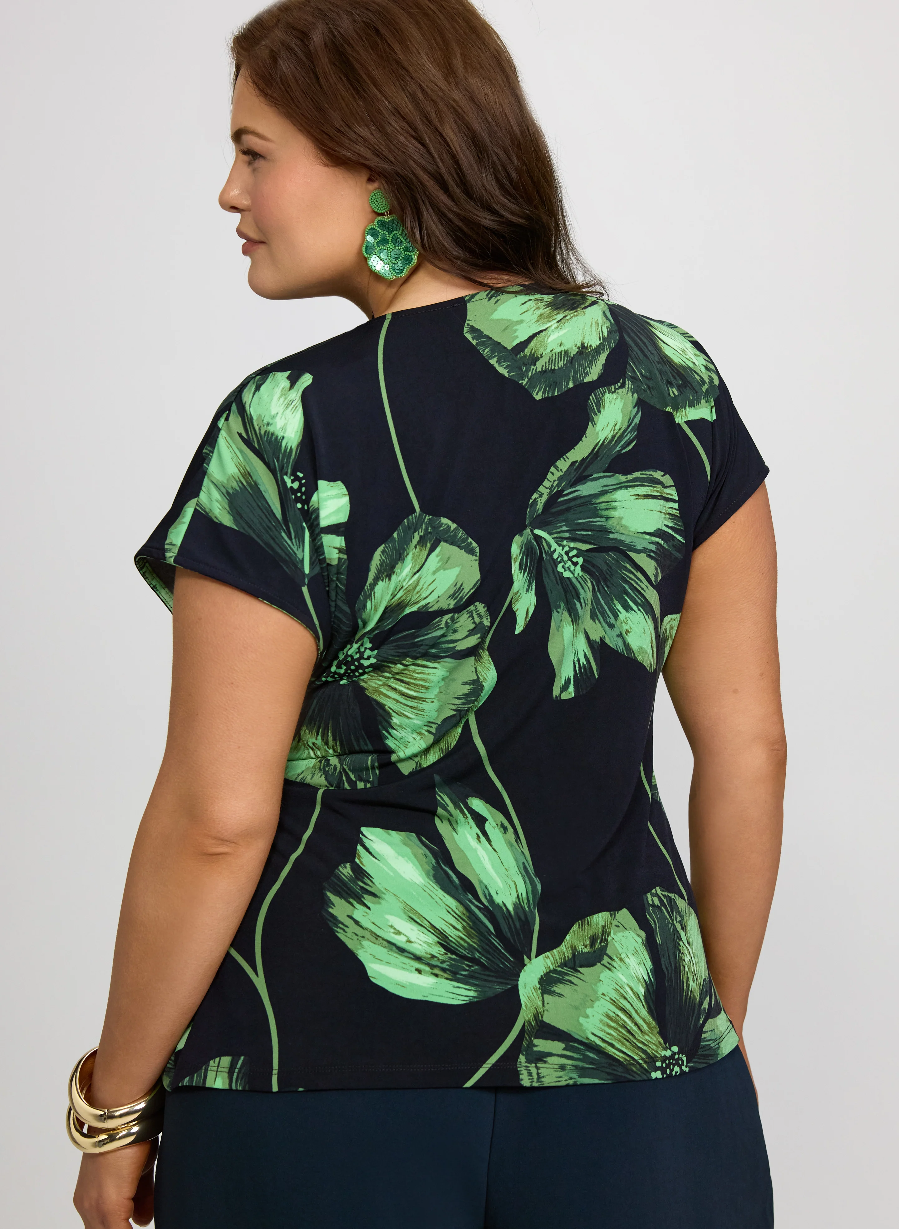 Melanie Lyne - Floral Faux-Wrap Top - Image 4