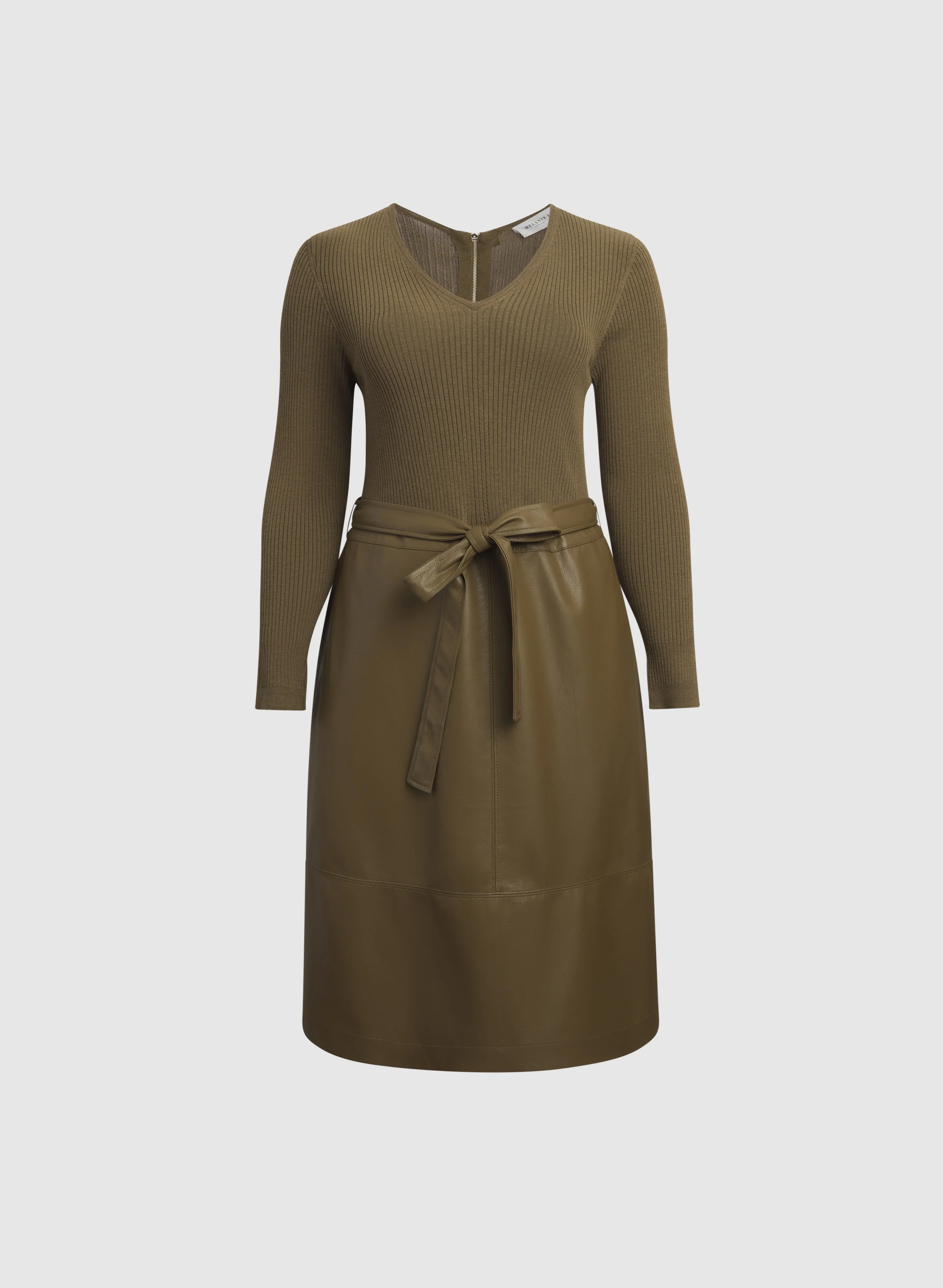 Melanie Lyne - Knit & Vegan Leather Dress - Image 6