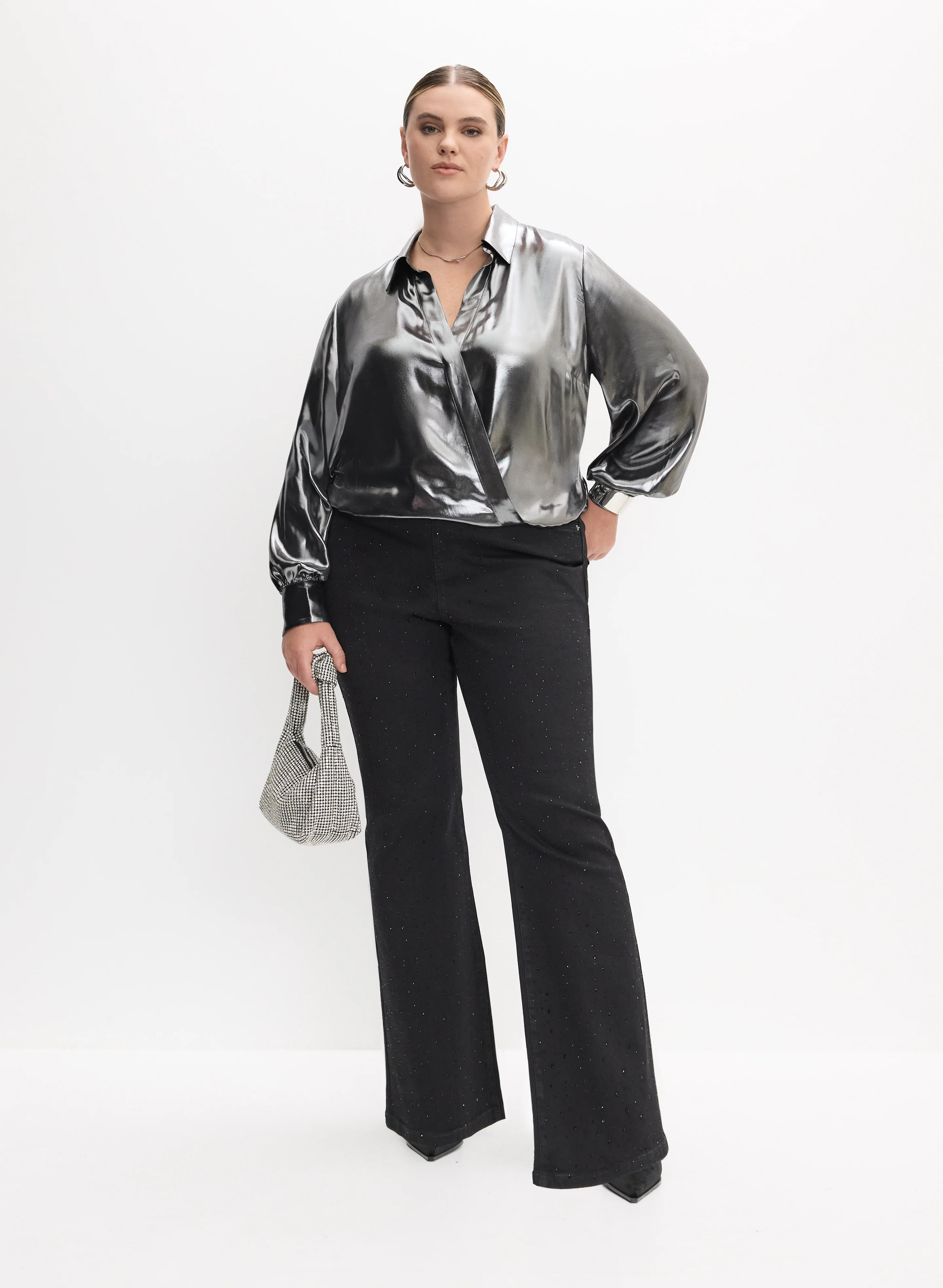 Melanie Lyne - Metallic Long Sleeve Blouse - Image 2