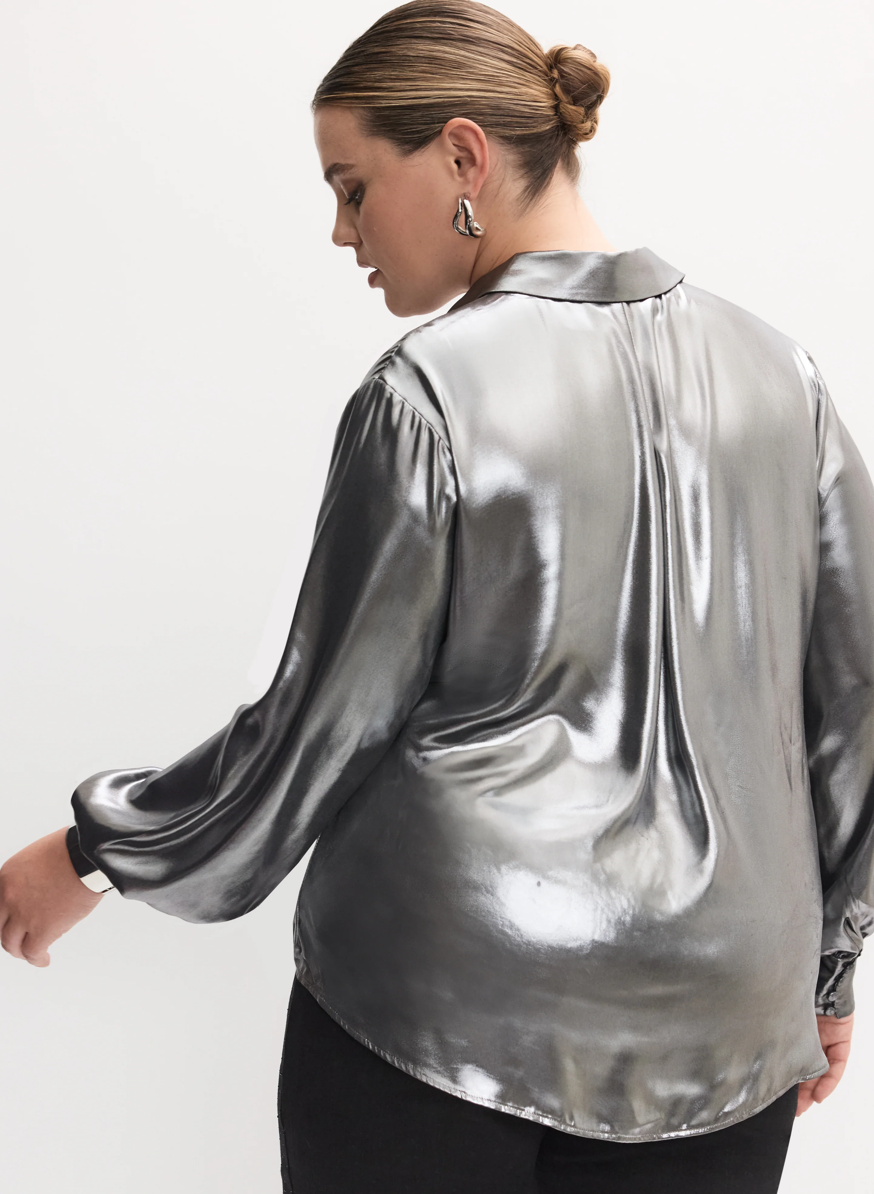 Melanie Lyne - Metallic Long Sleeve Blouse - Image 4