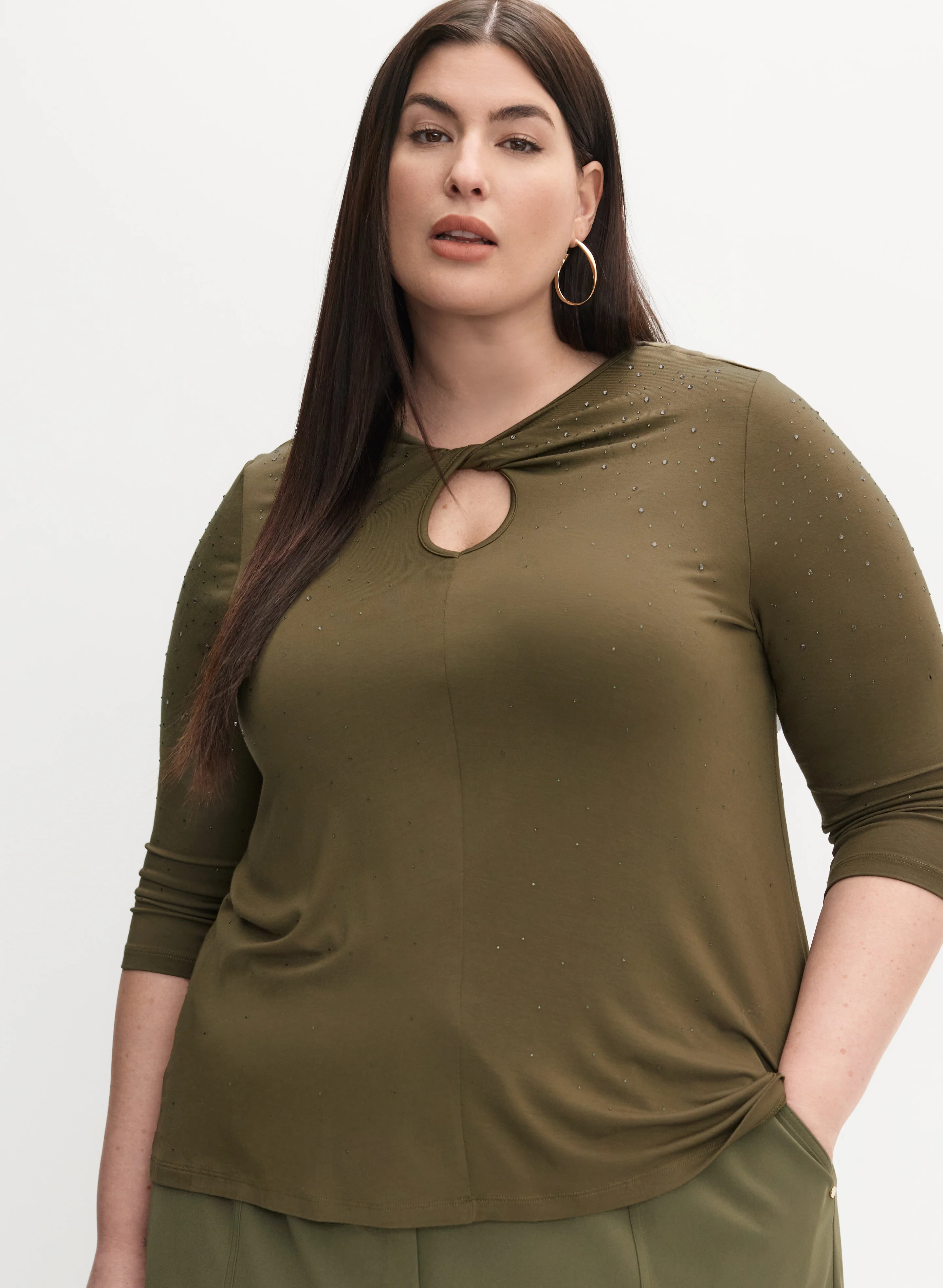 Melanie Lyne - Scattered Rhinestone Embellished Top - Image 5