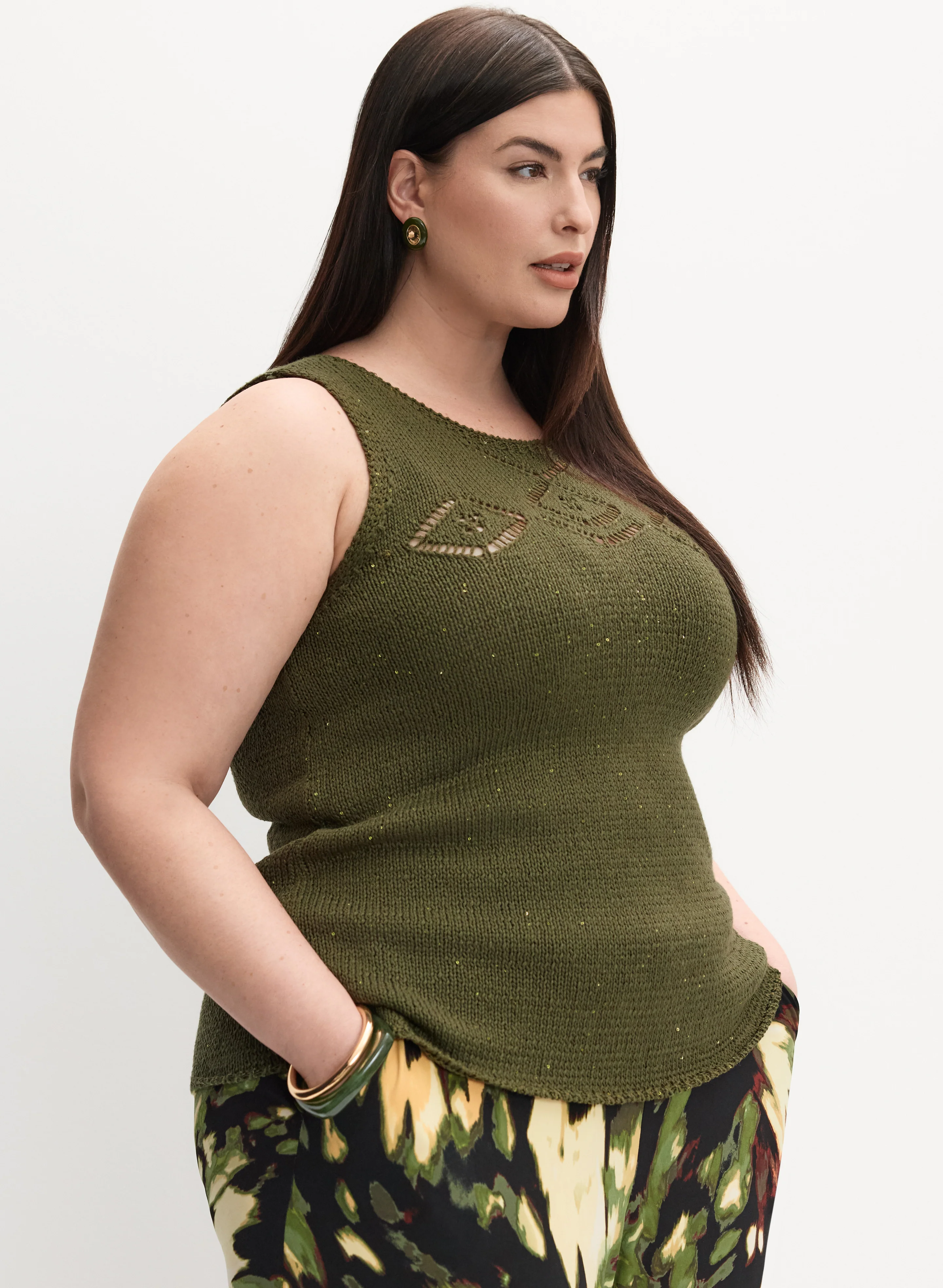Melanie Lyne - Sleeveless Sequin Embellished Sweater - Image 3