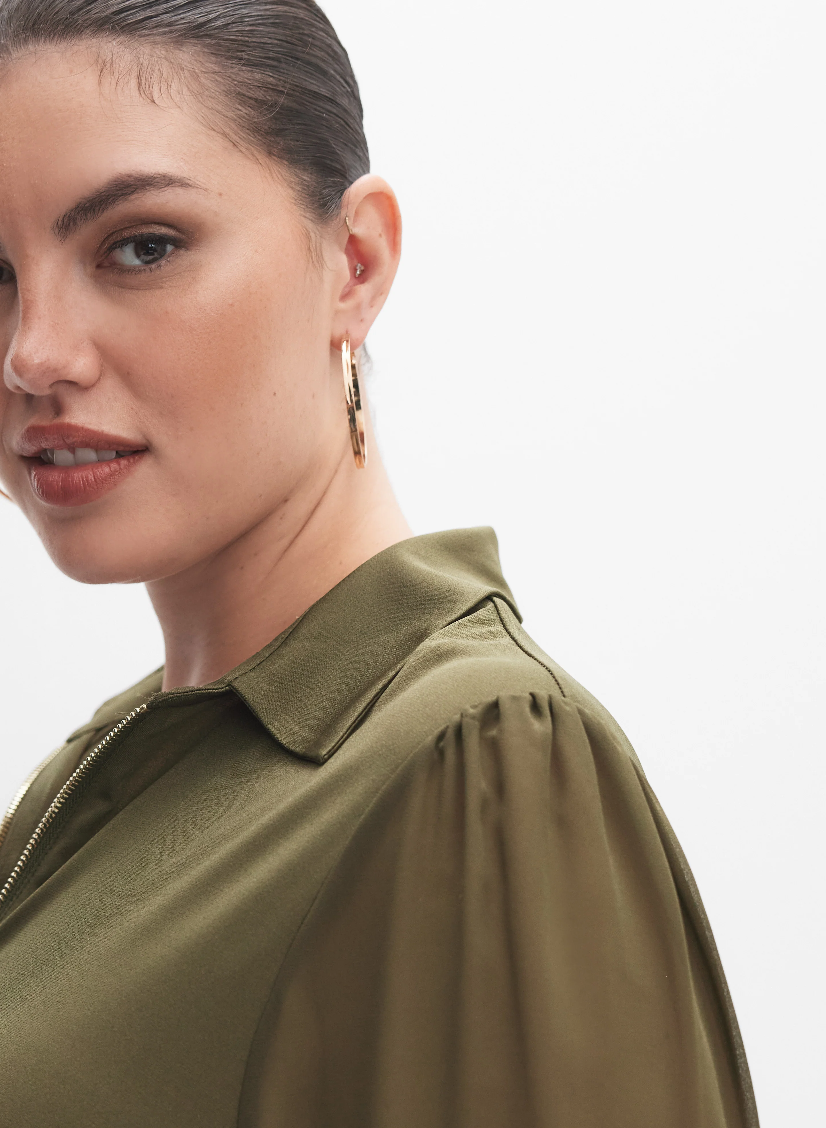 Melanie Lyne - Zip-Front Chiffon Blouse - Image 5