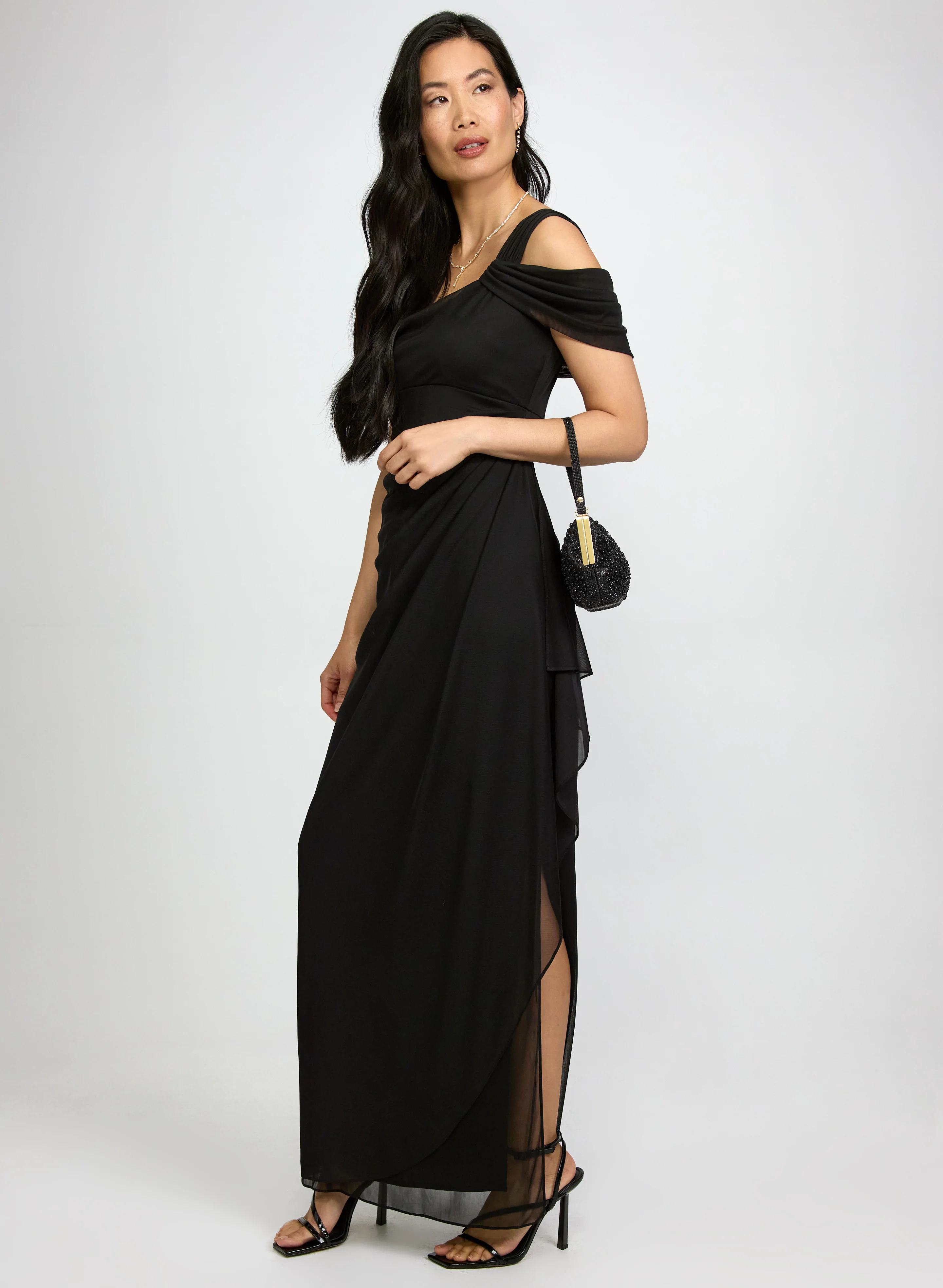 Mesh Cowl Neck Dress - Image 2