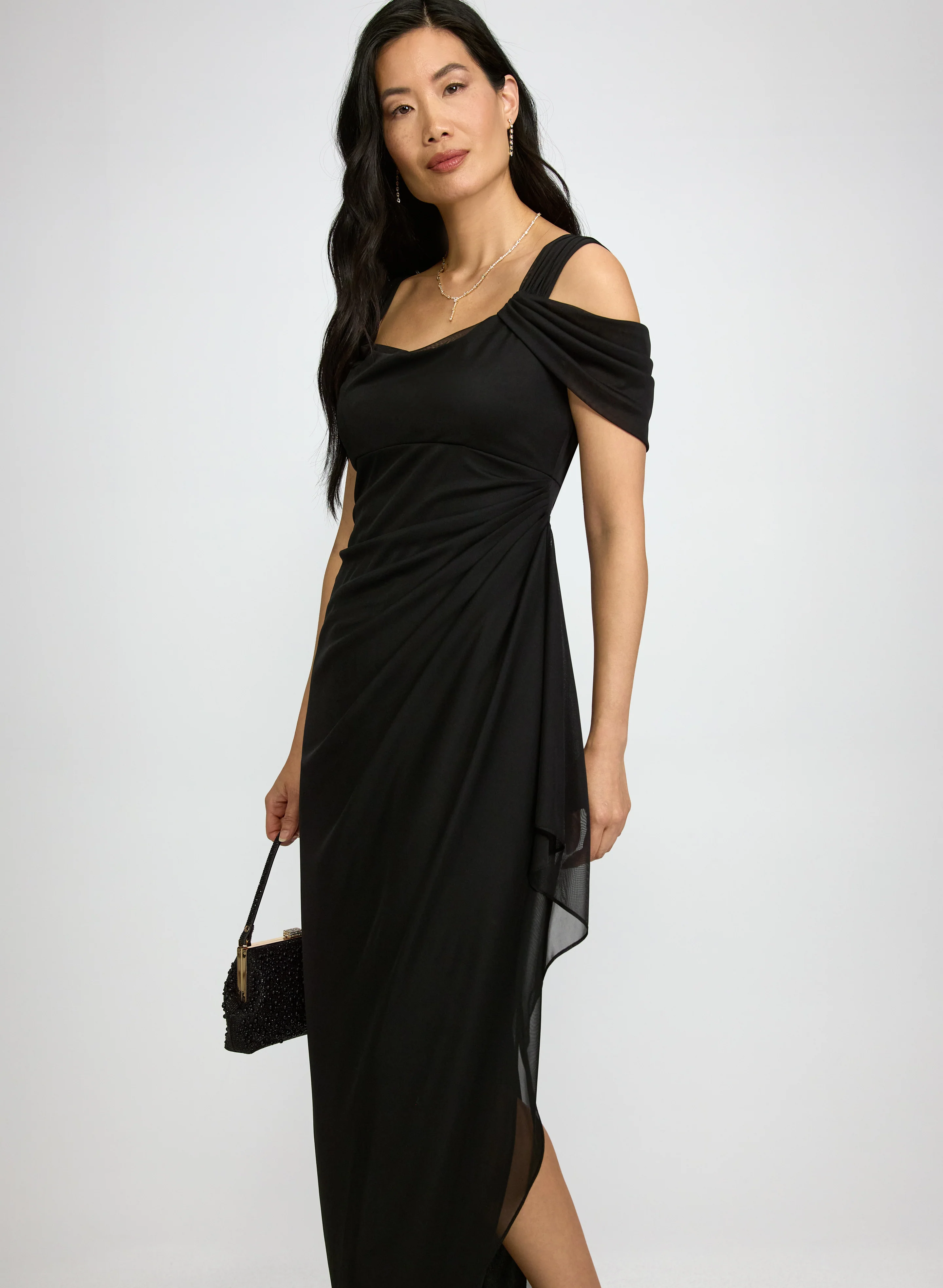 Mesh Cowl Neck Dress - Image 7