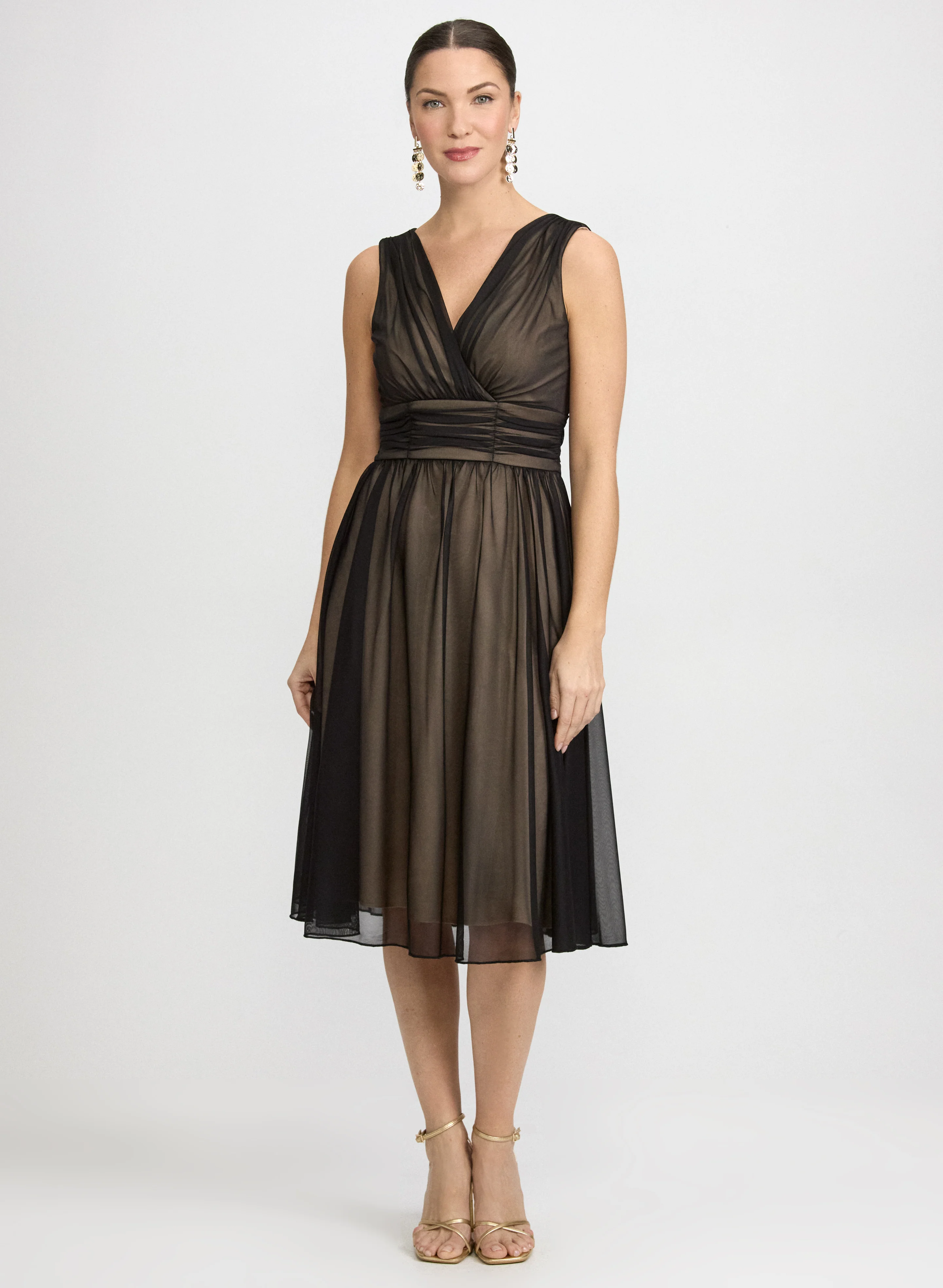 Mesh Fit and Flare Dress
