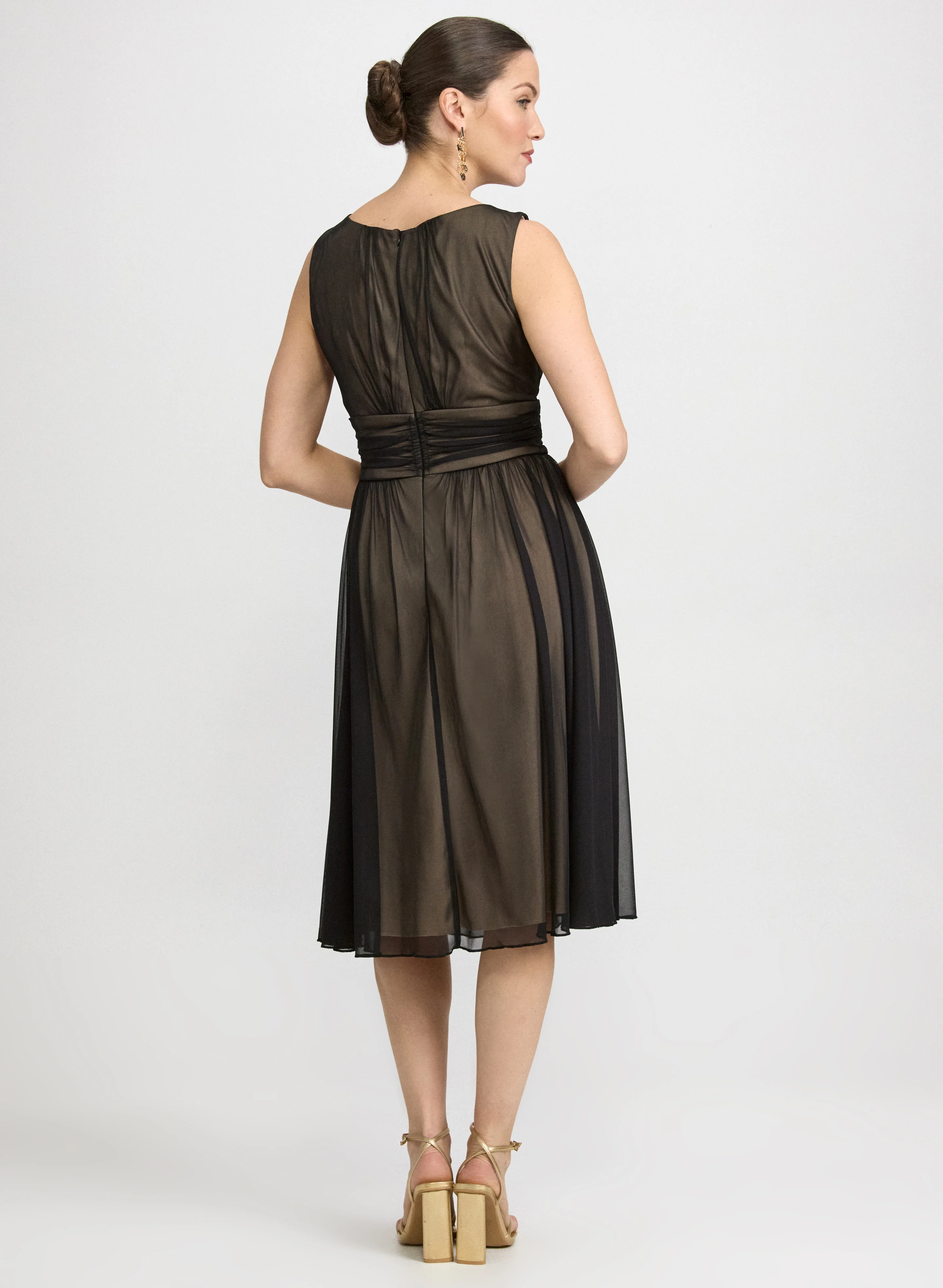 Mesh Fit and Flare Dress - Image 4