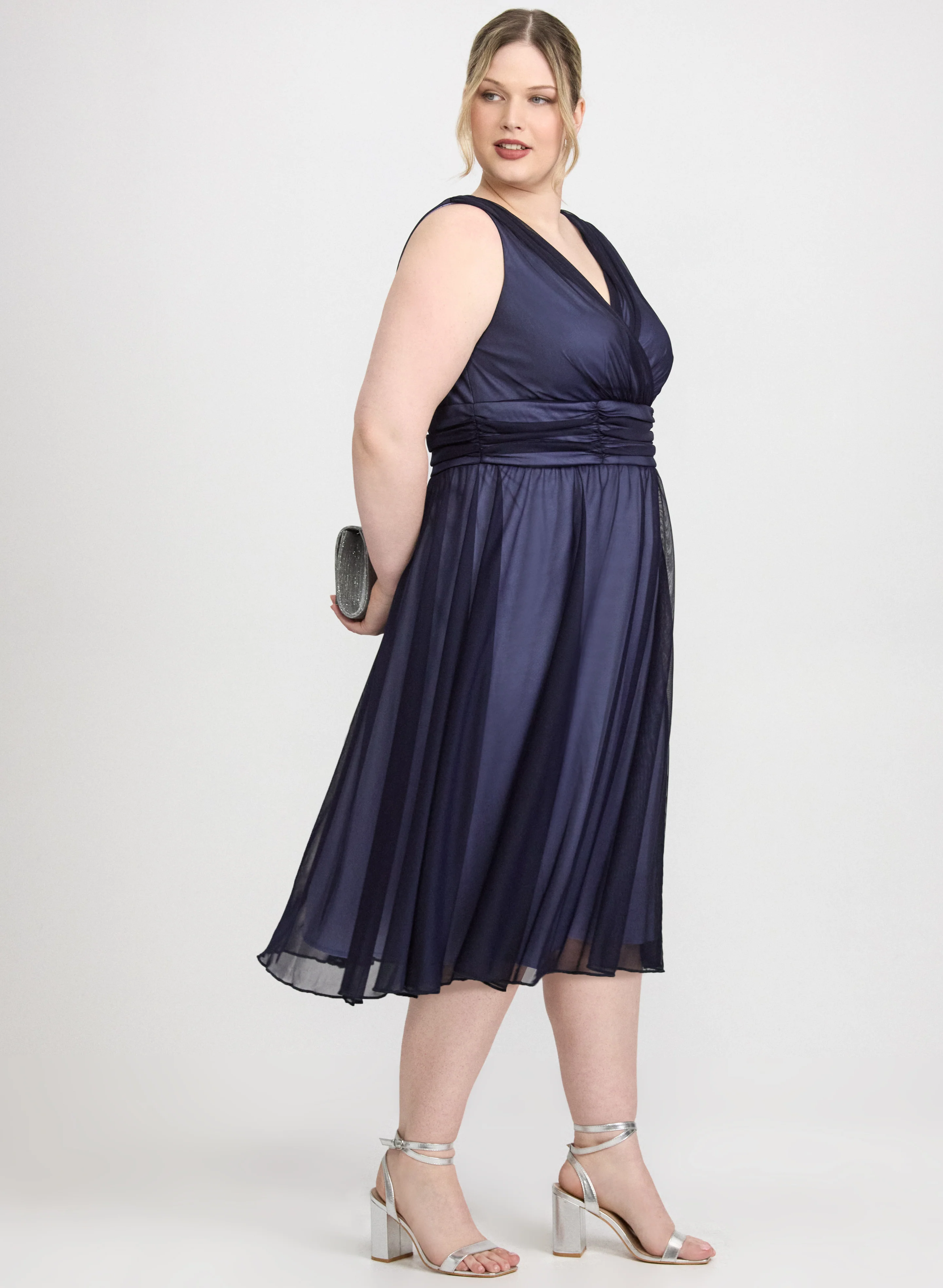 Mesh Fit and Flare Dress - Image 3