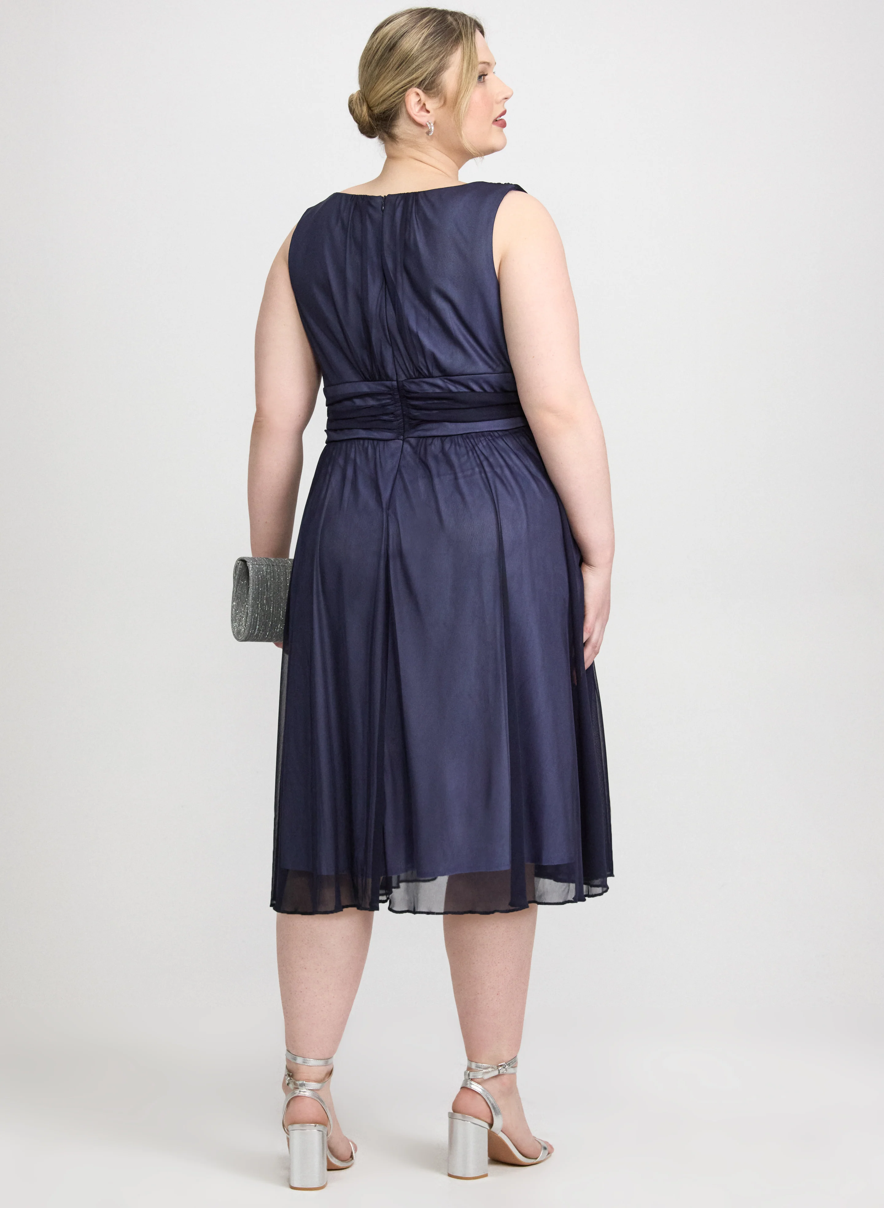 Mesh Fit and Flare Dress - Image 5