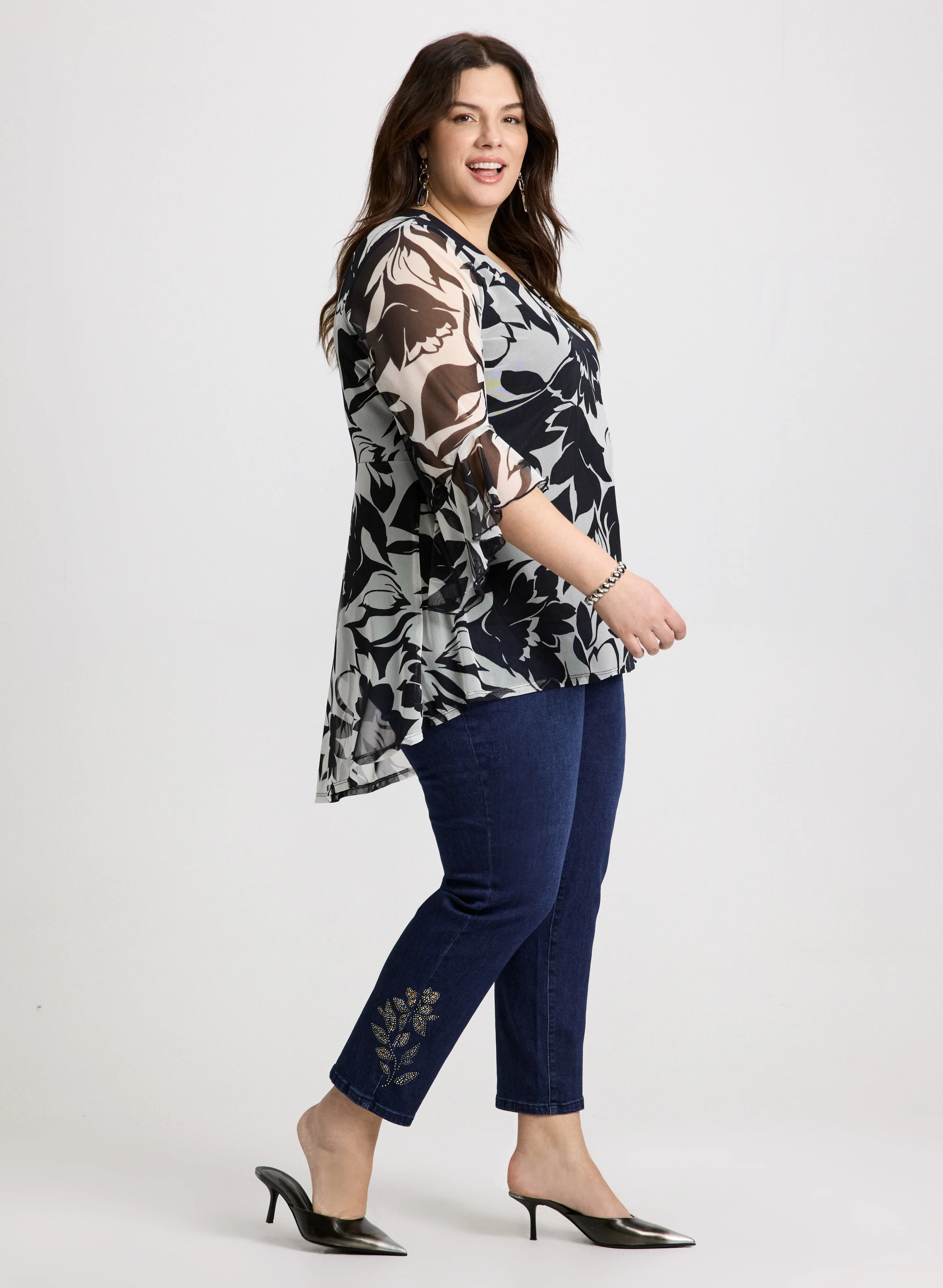 Mesh Floral Tunic Top - Image 3