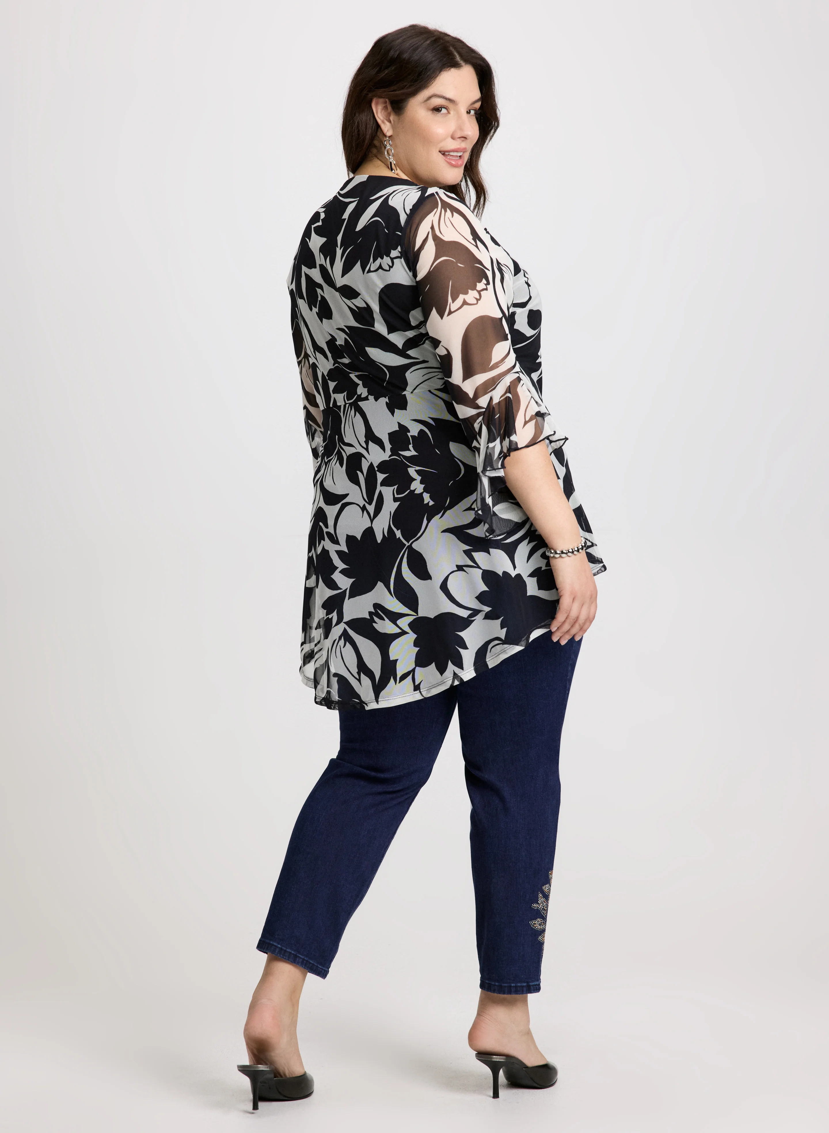 Mesh Floral Tunic Top - Image 4
