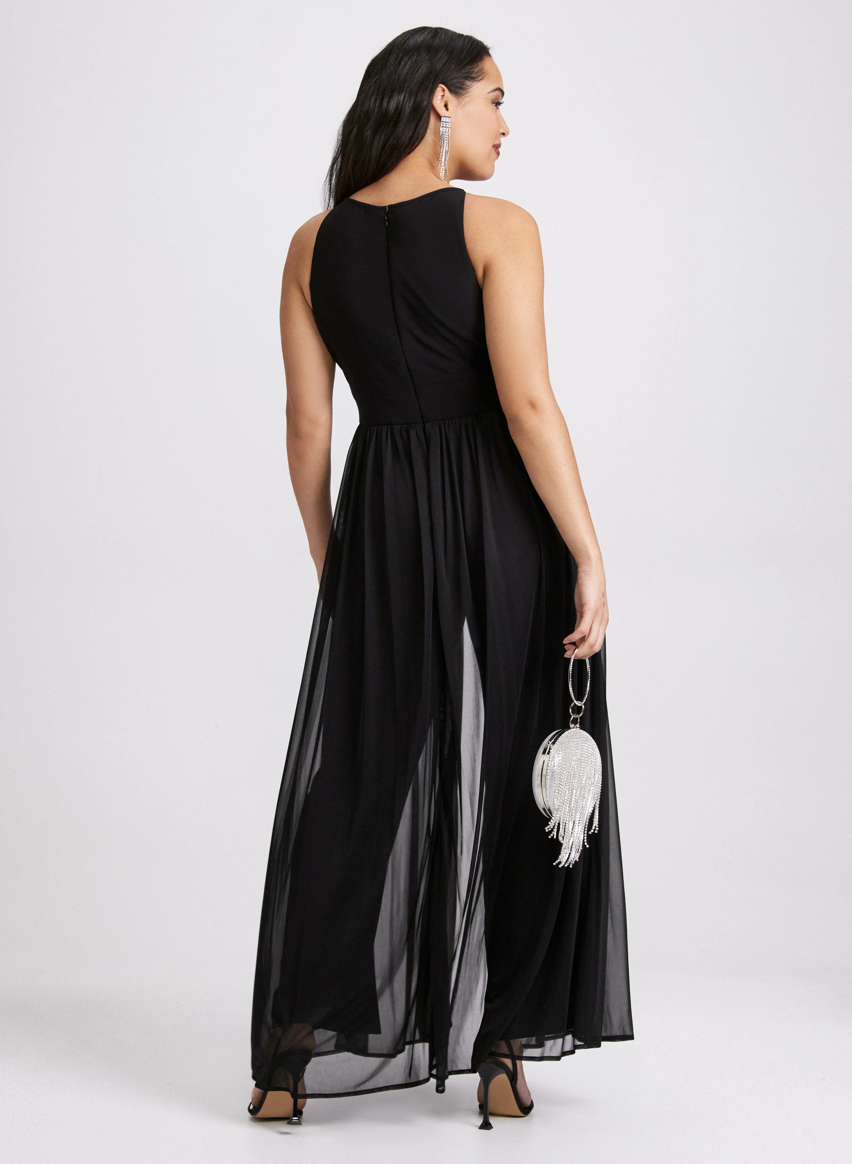Mesh Overlay Jumpsuit - Image 2