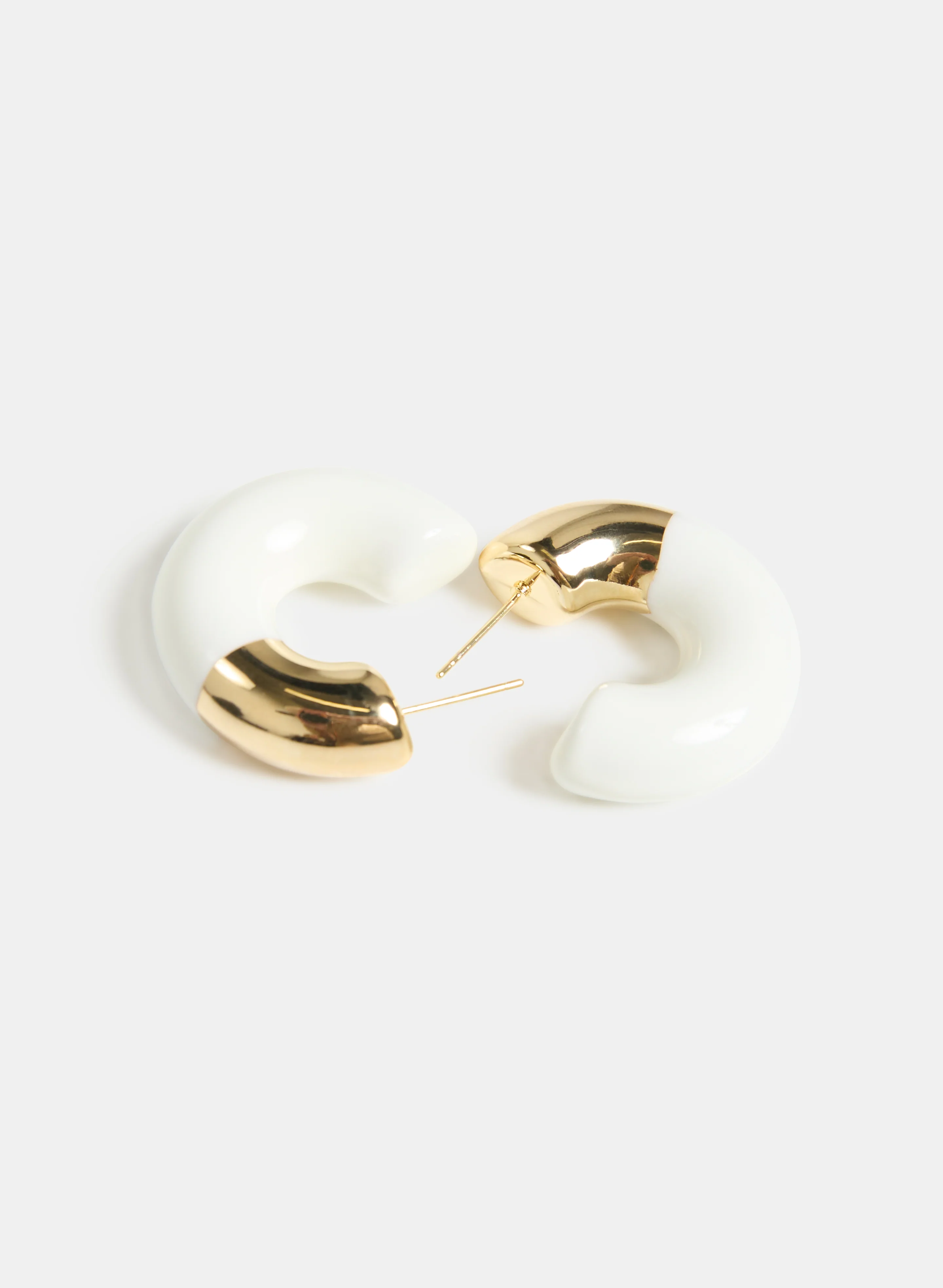 Metal & Epoxy Hoop Earrings - Image 2
