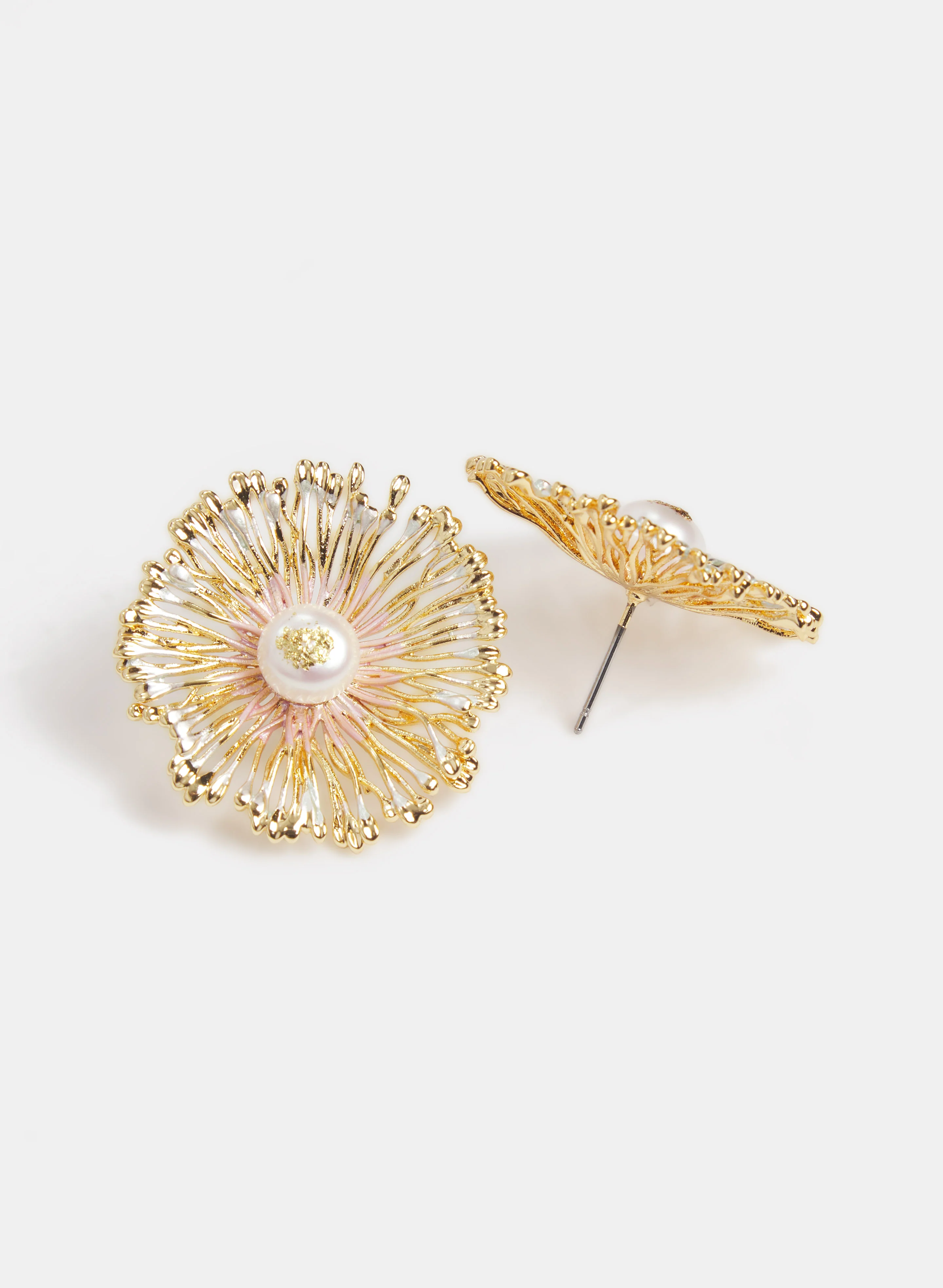 Metal Flower Earrings - Image 2