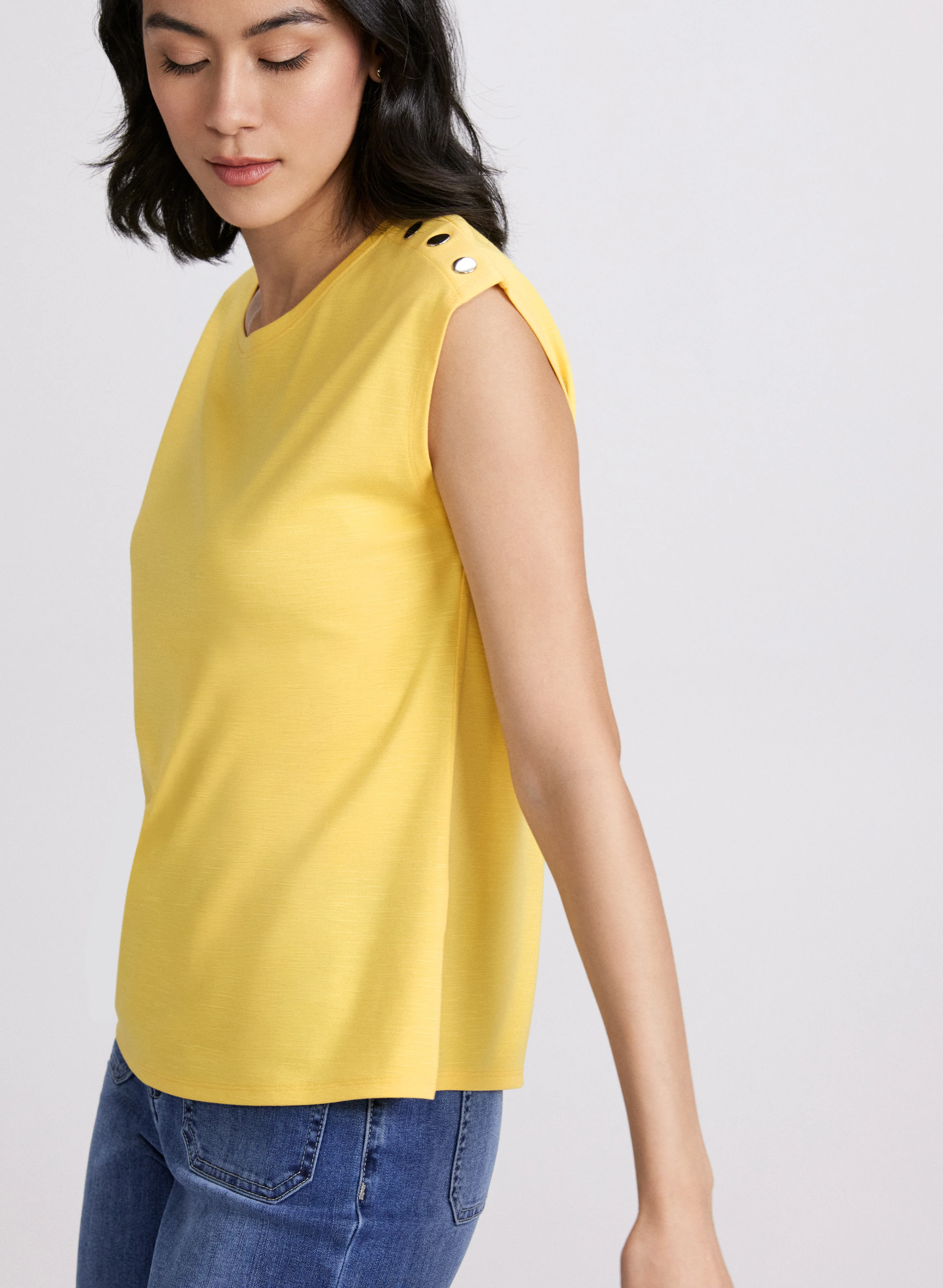 Metallic Button T-Shirt - Image 4