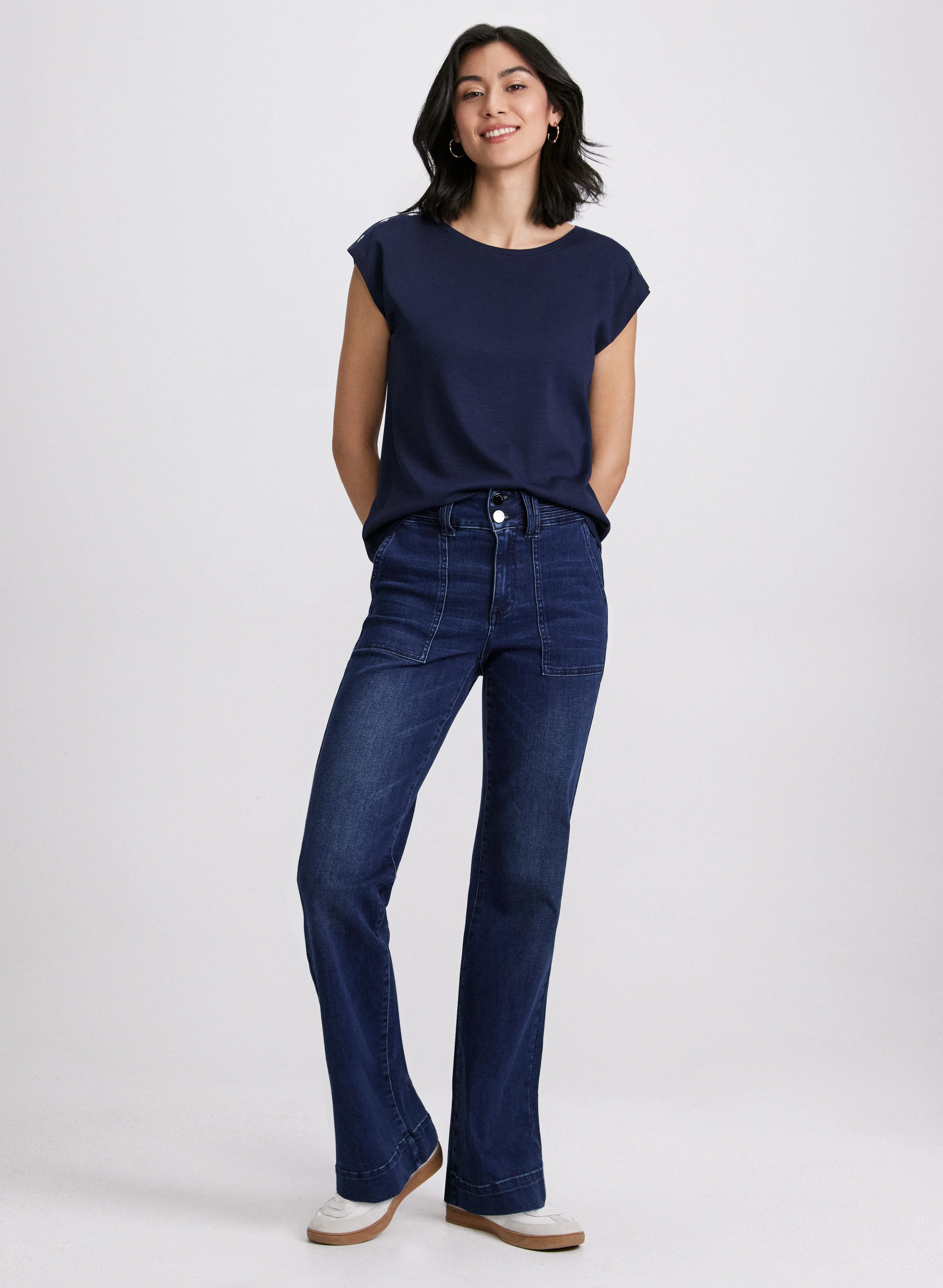 Metallic Button T-Shirt - Image 4