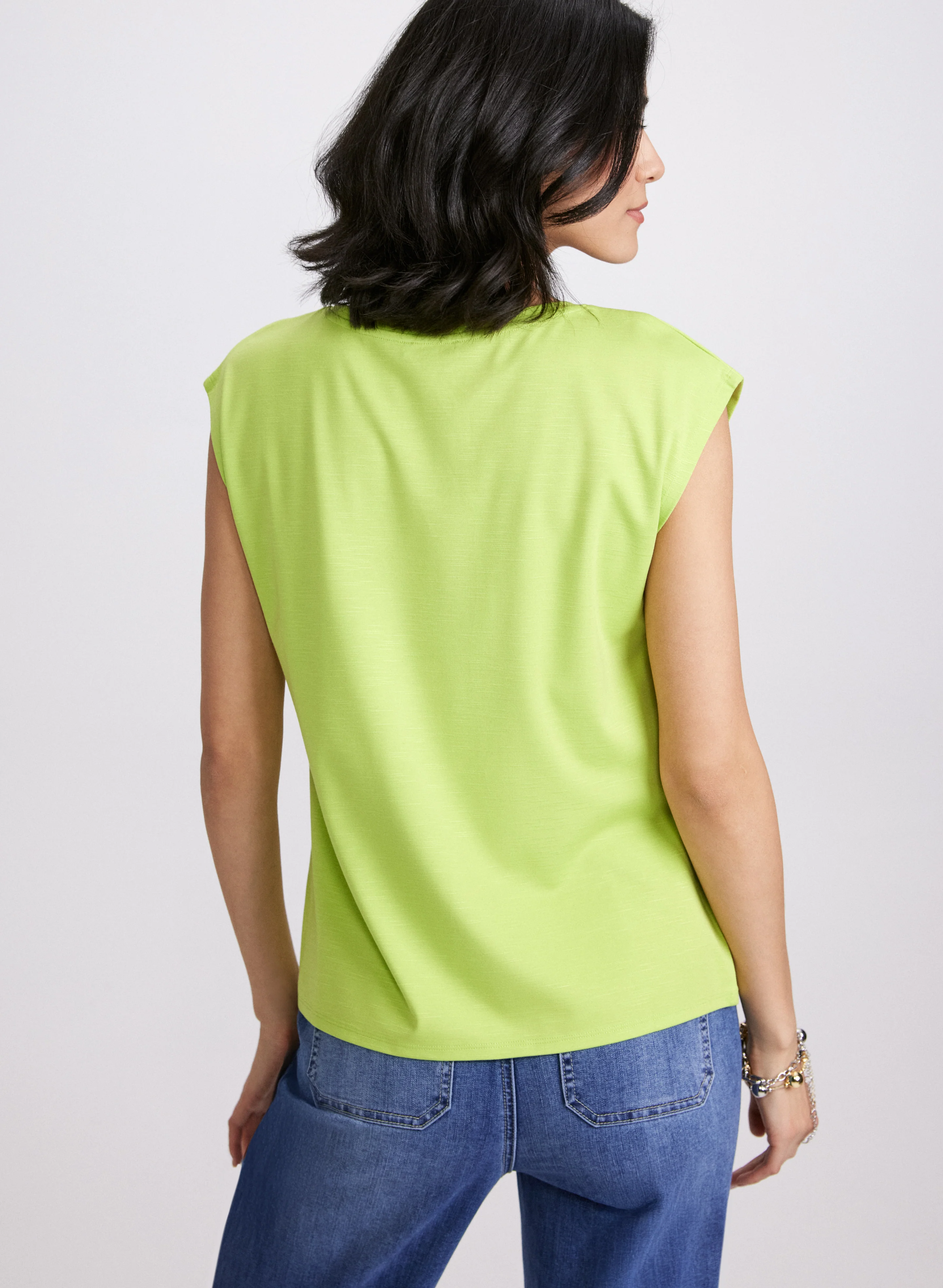 Metallic Button T-Shirt - Image 5