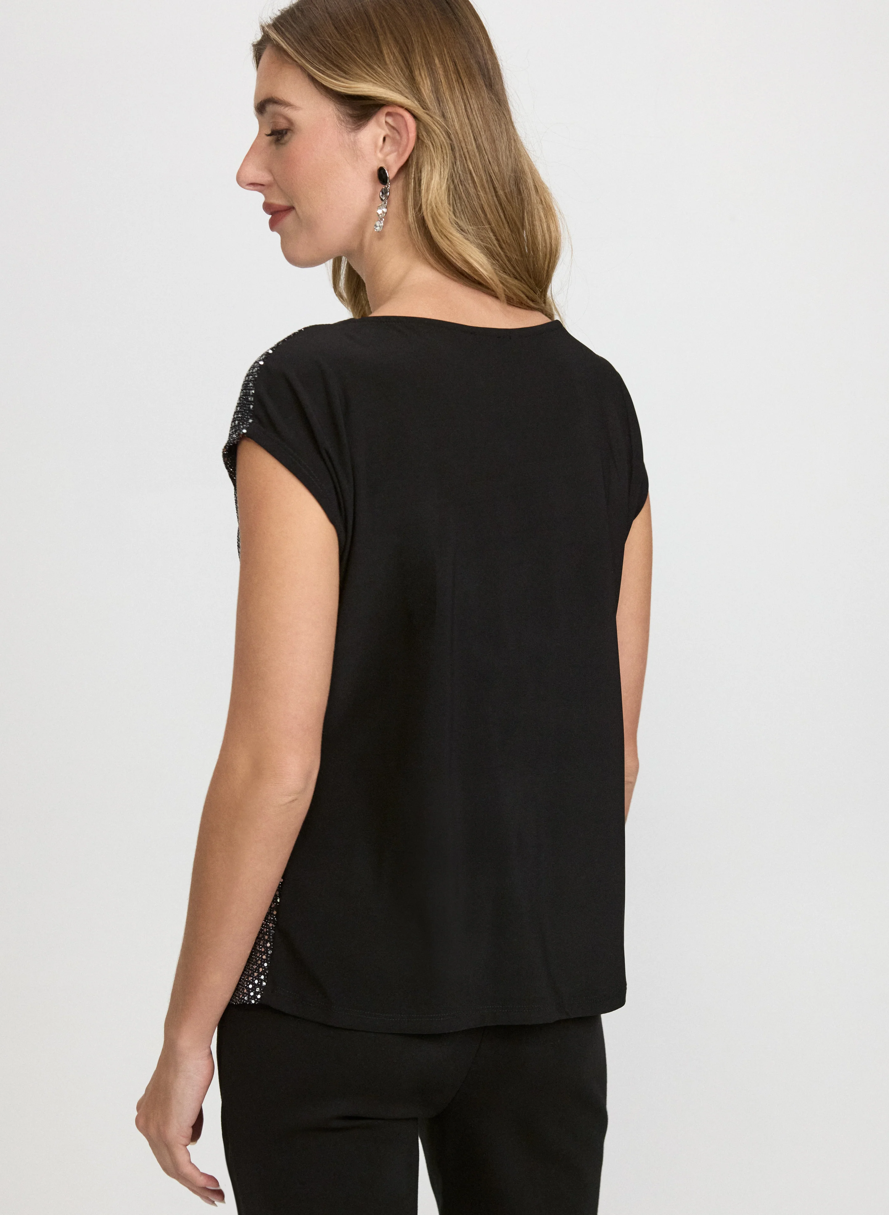 Metallic Cap Sleeve Top - Image 4