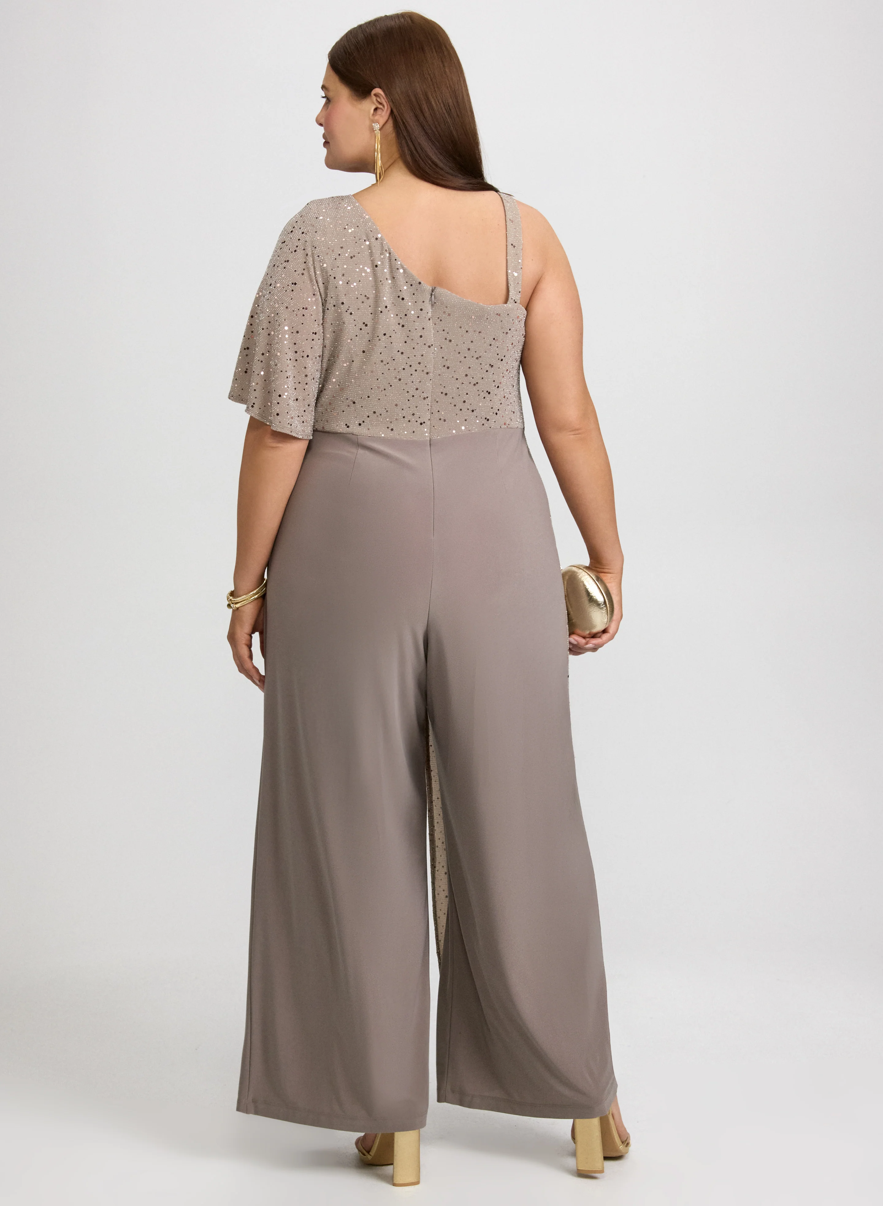 Metallic Capelet Jumpsuit - Image 4
