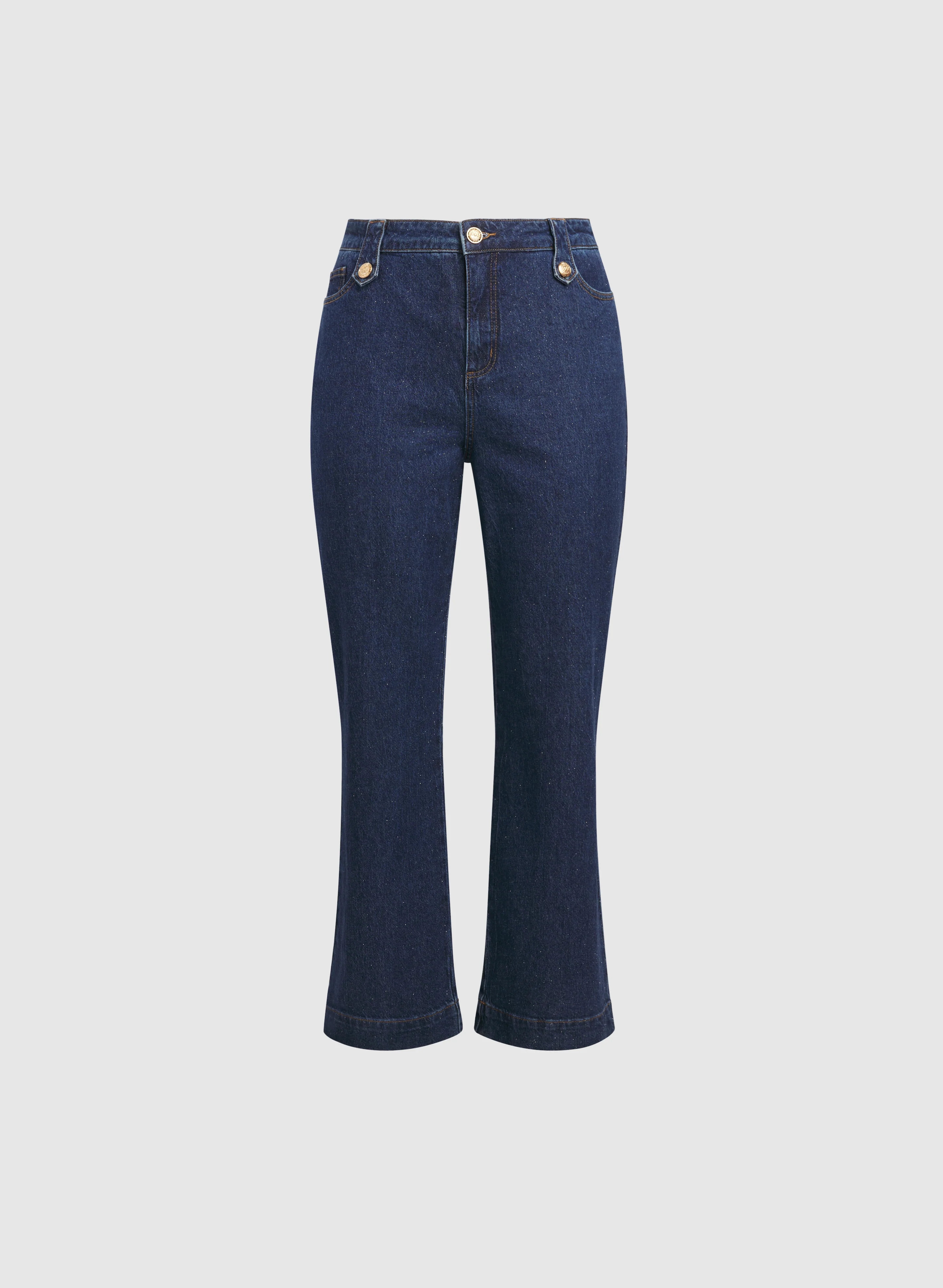 Metallic Detail Wide-Leg Jeans - Image 6