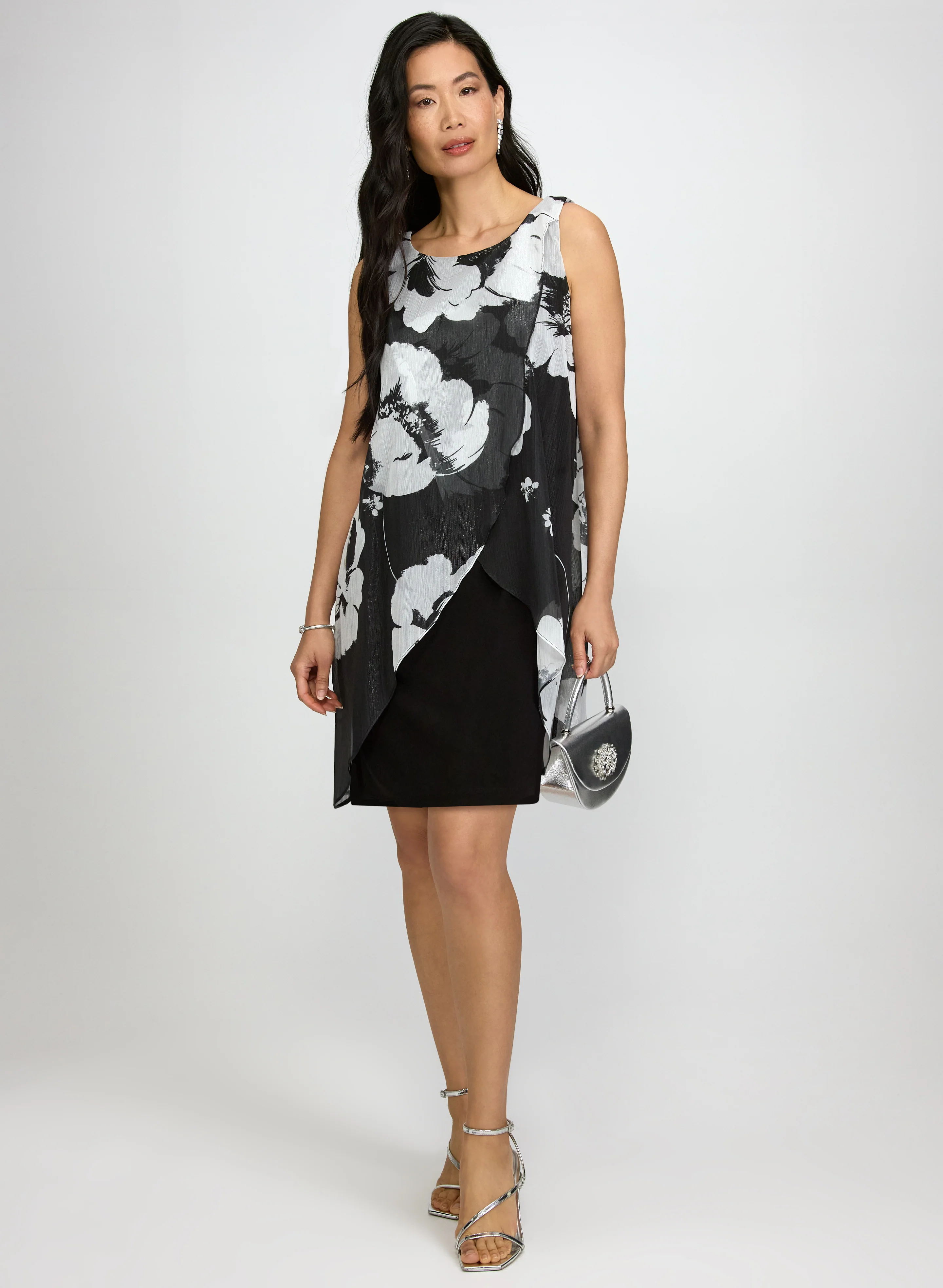 Metallic Floral Dress