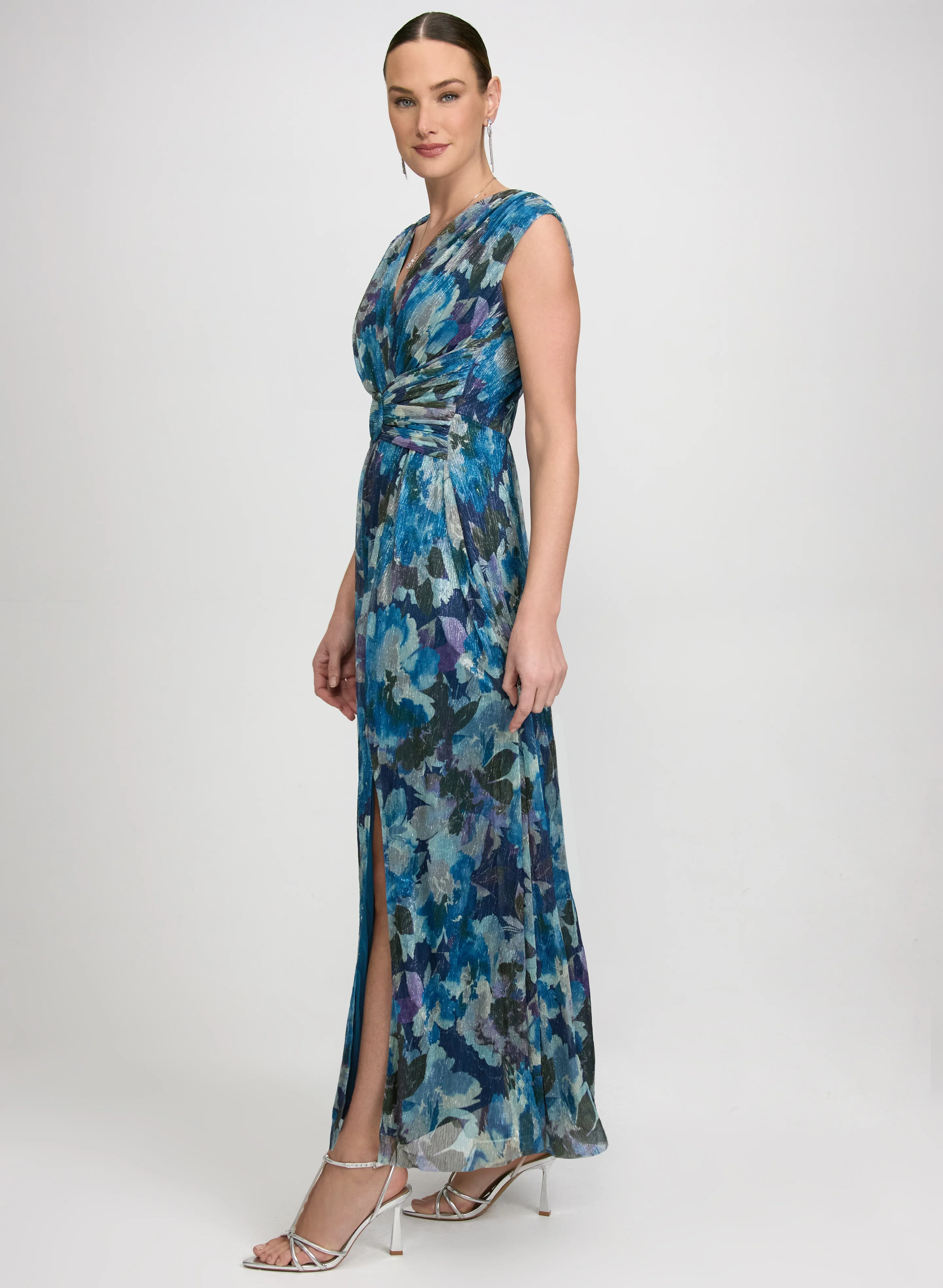 Metallic Floral Dress - Image 2