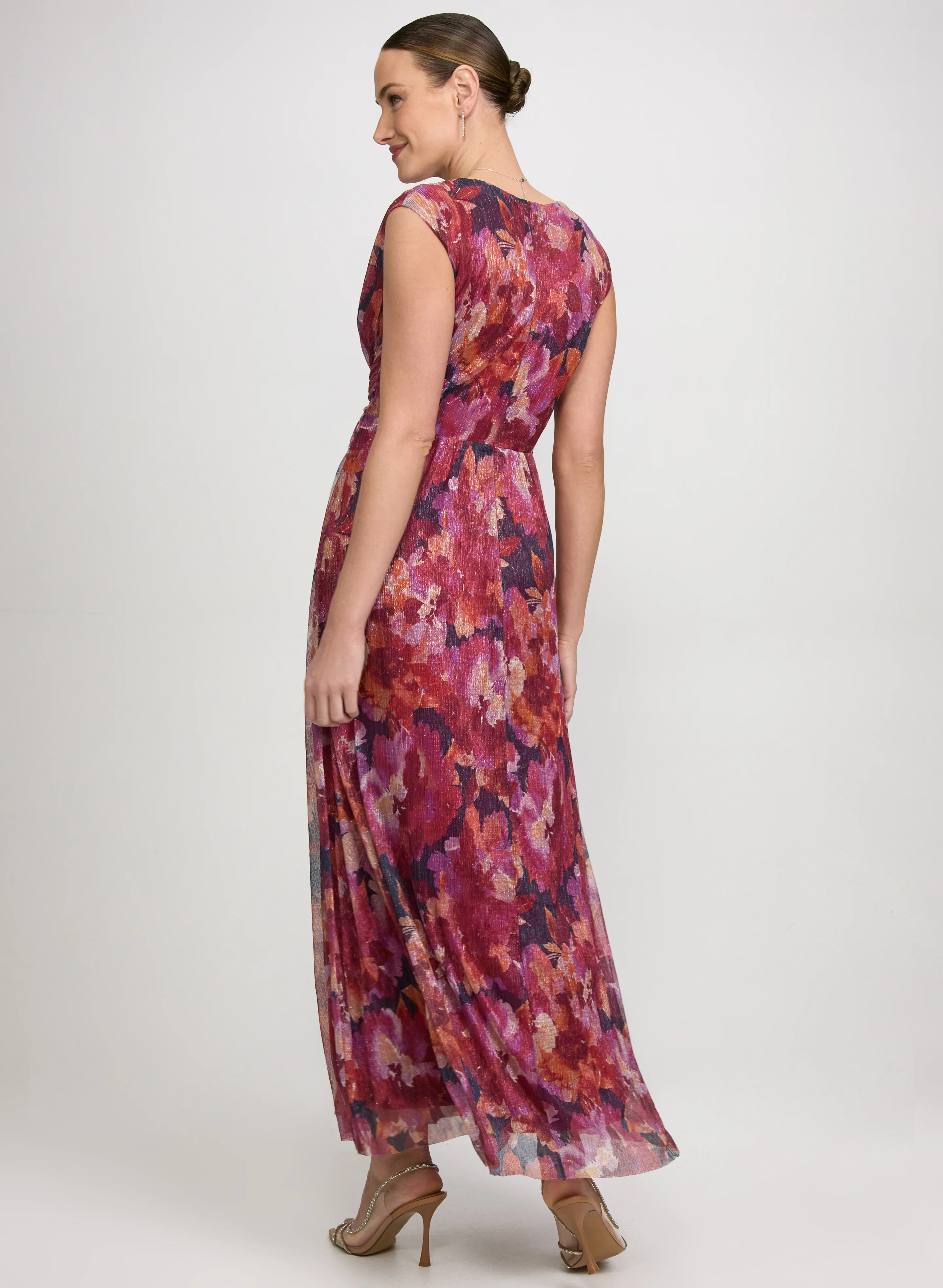 Metallic Floral Dress - Image 4