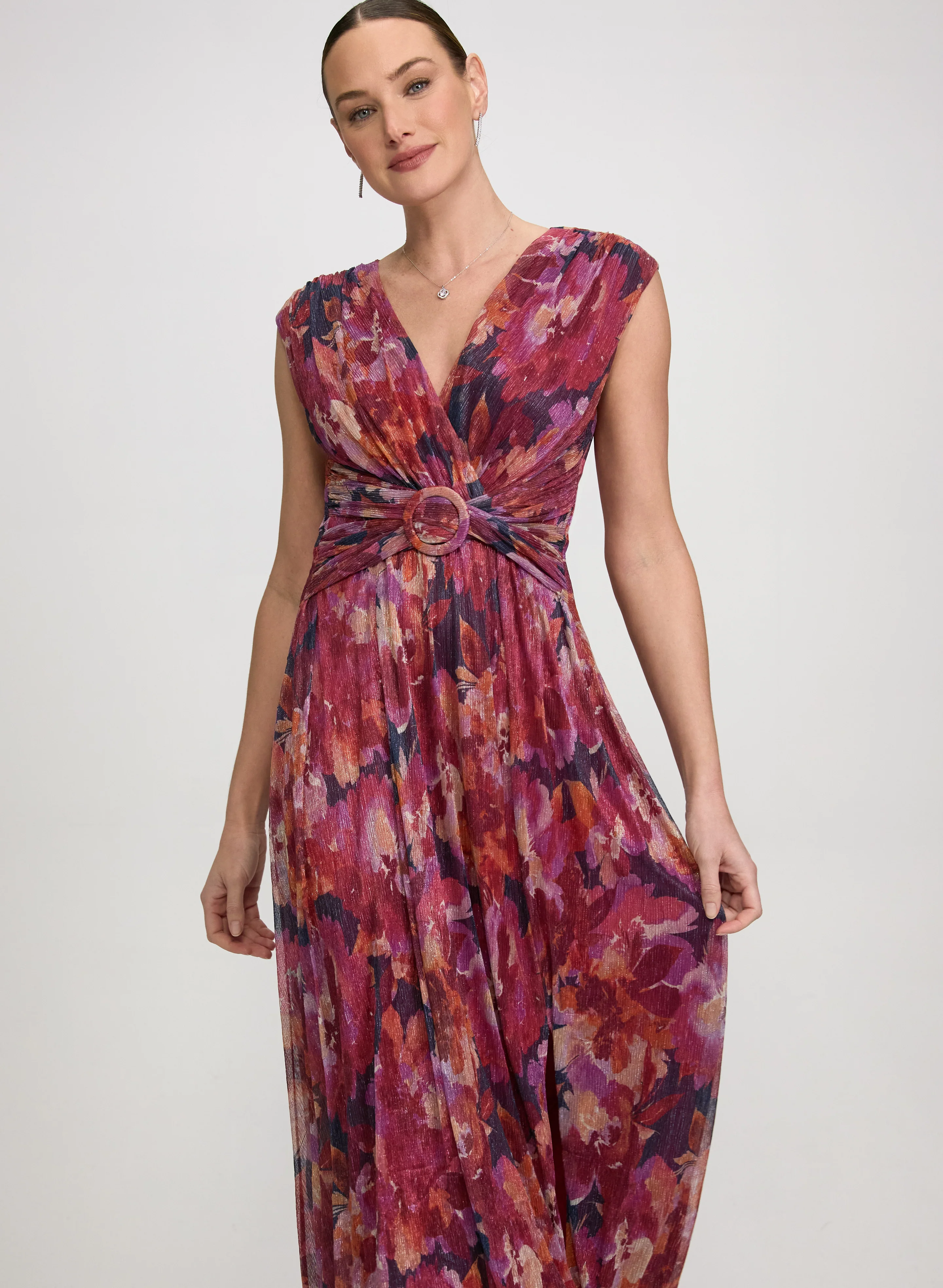 Metallic Floral Dress - Image 7