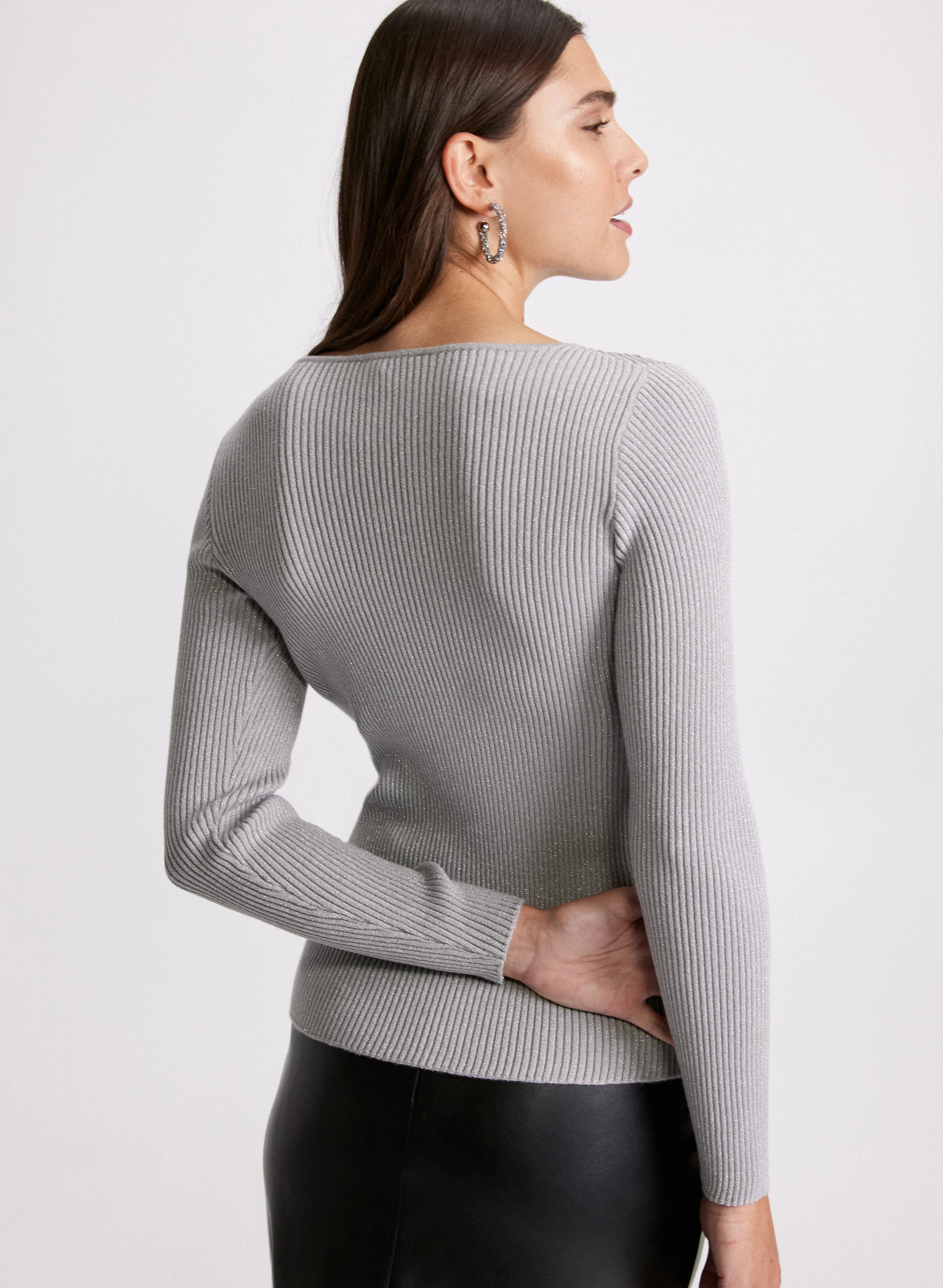 Metallic Knit Sweater - Image 4