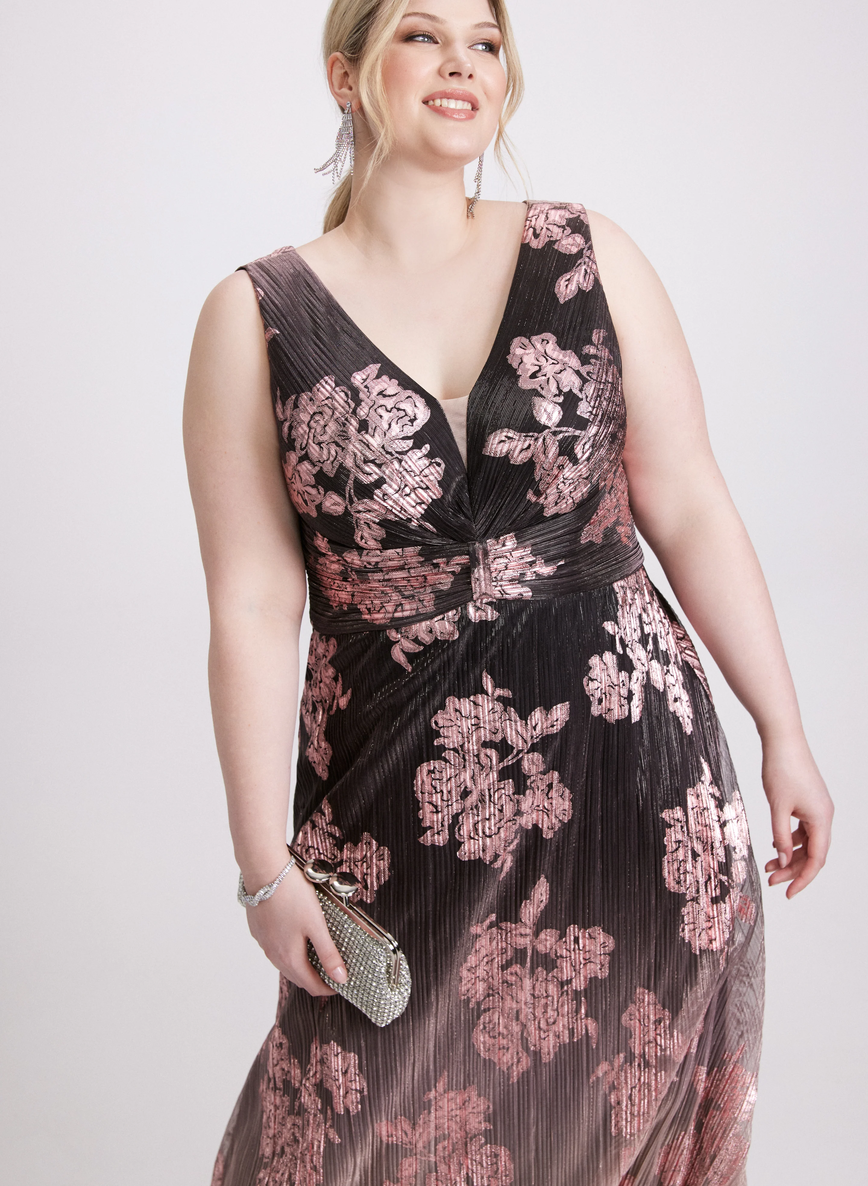 Metallic Pleated Dress - Image 7