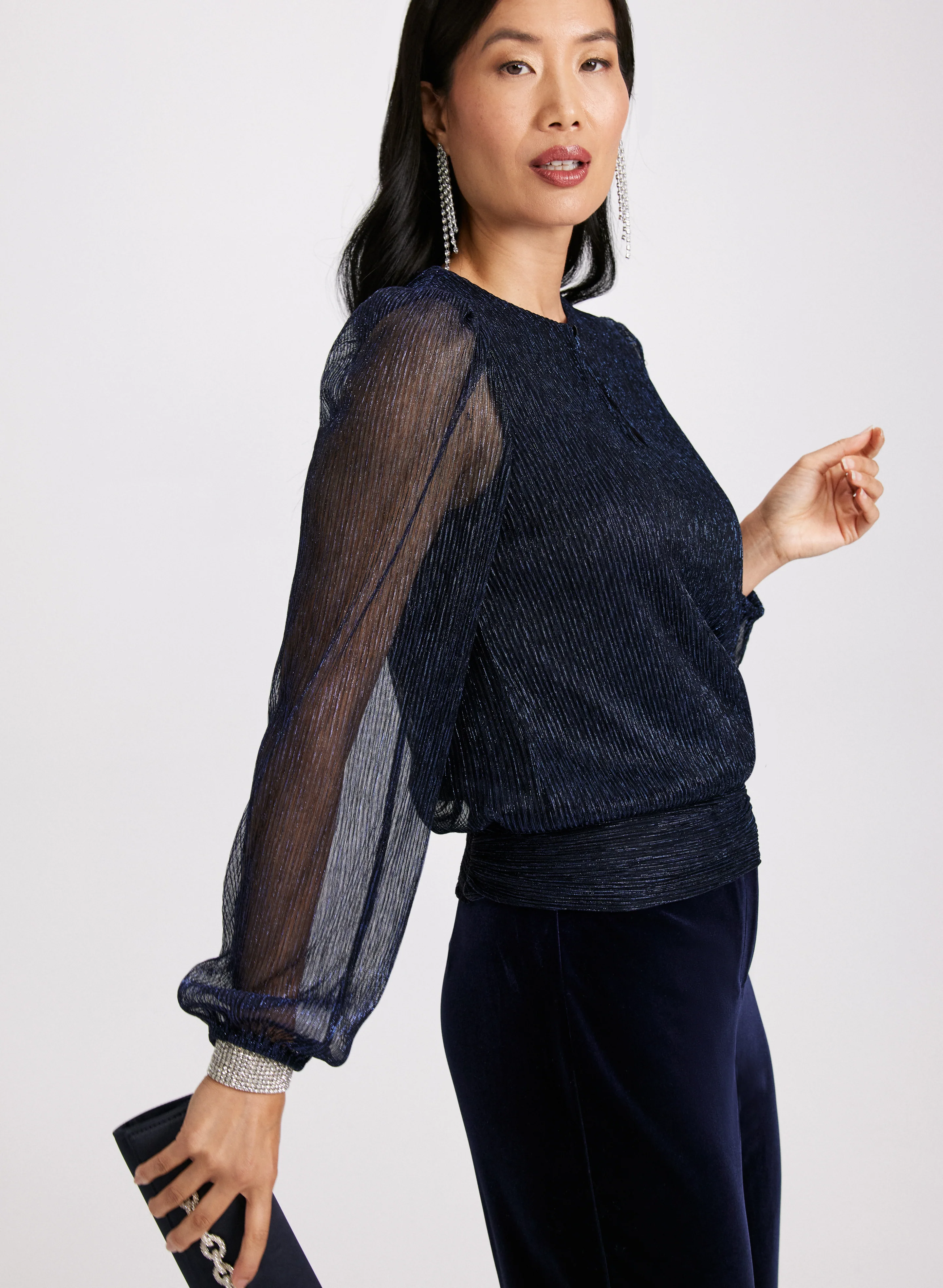 Metallic Plisse Top - Image 4