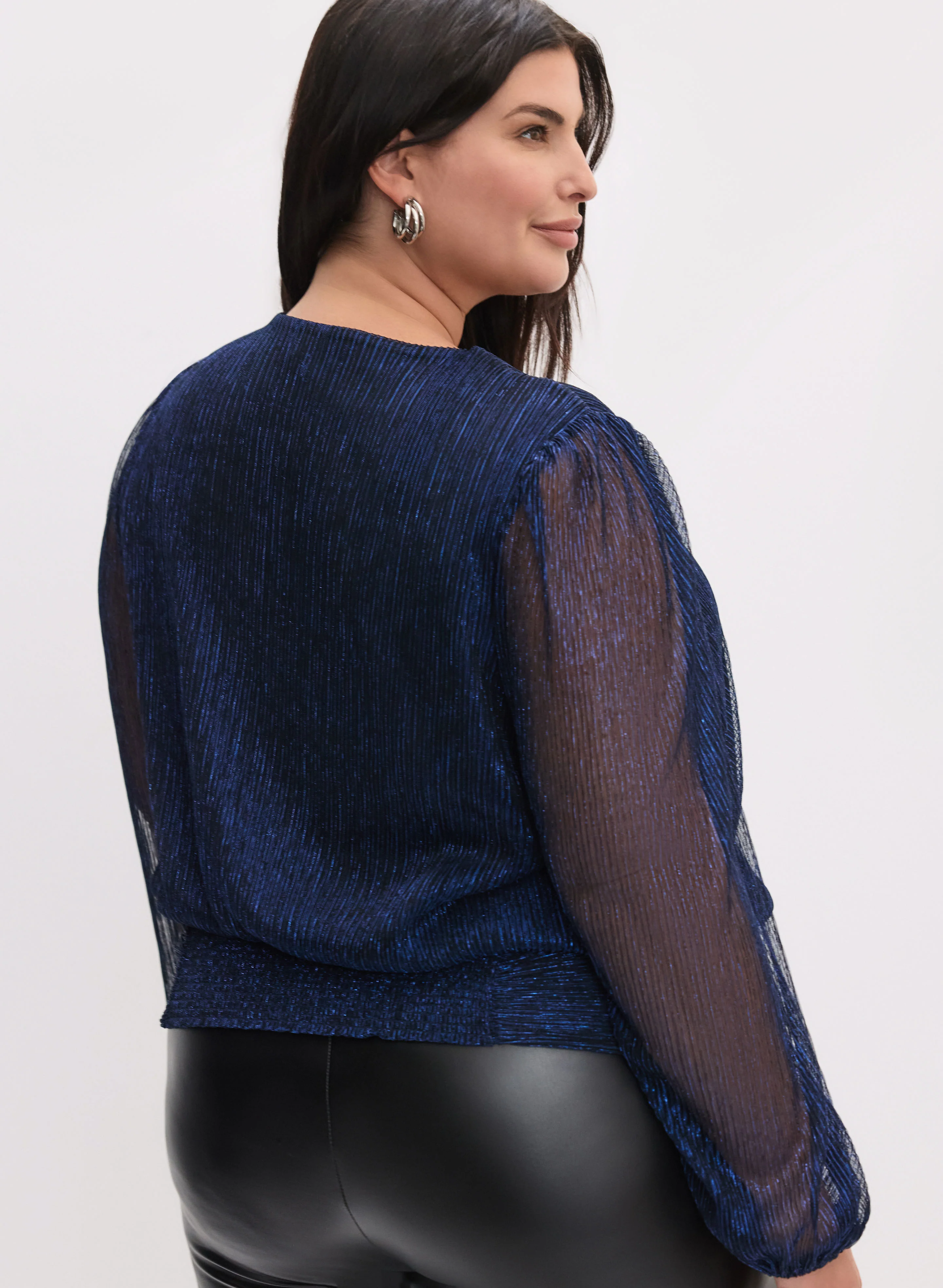 Metallic Plissé Top - Image 4