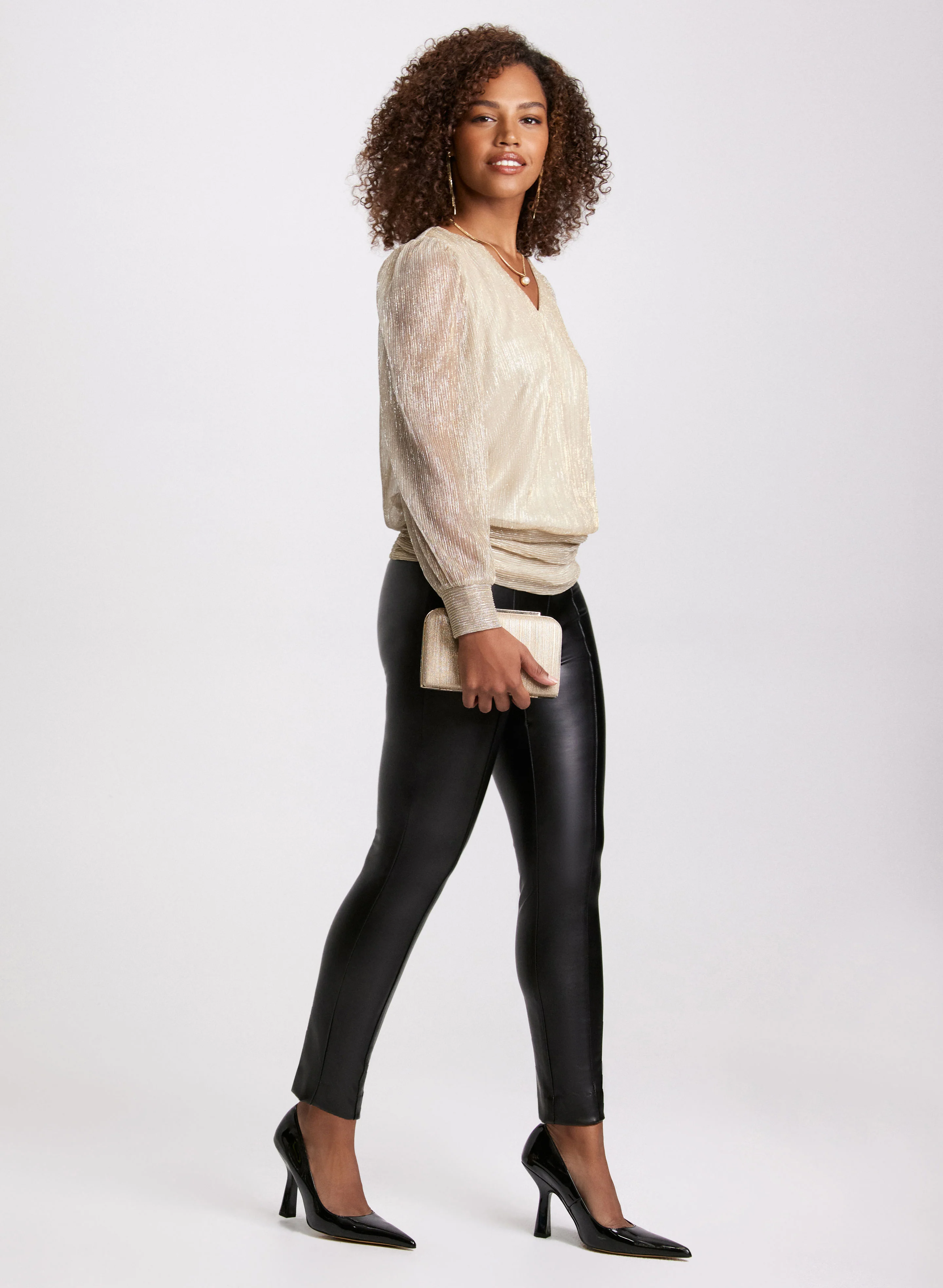 Metallic Plissé Top - Image 3