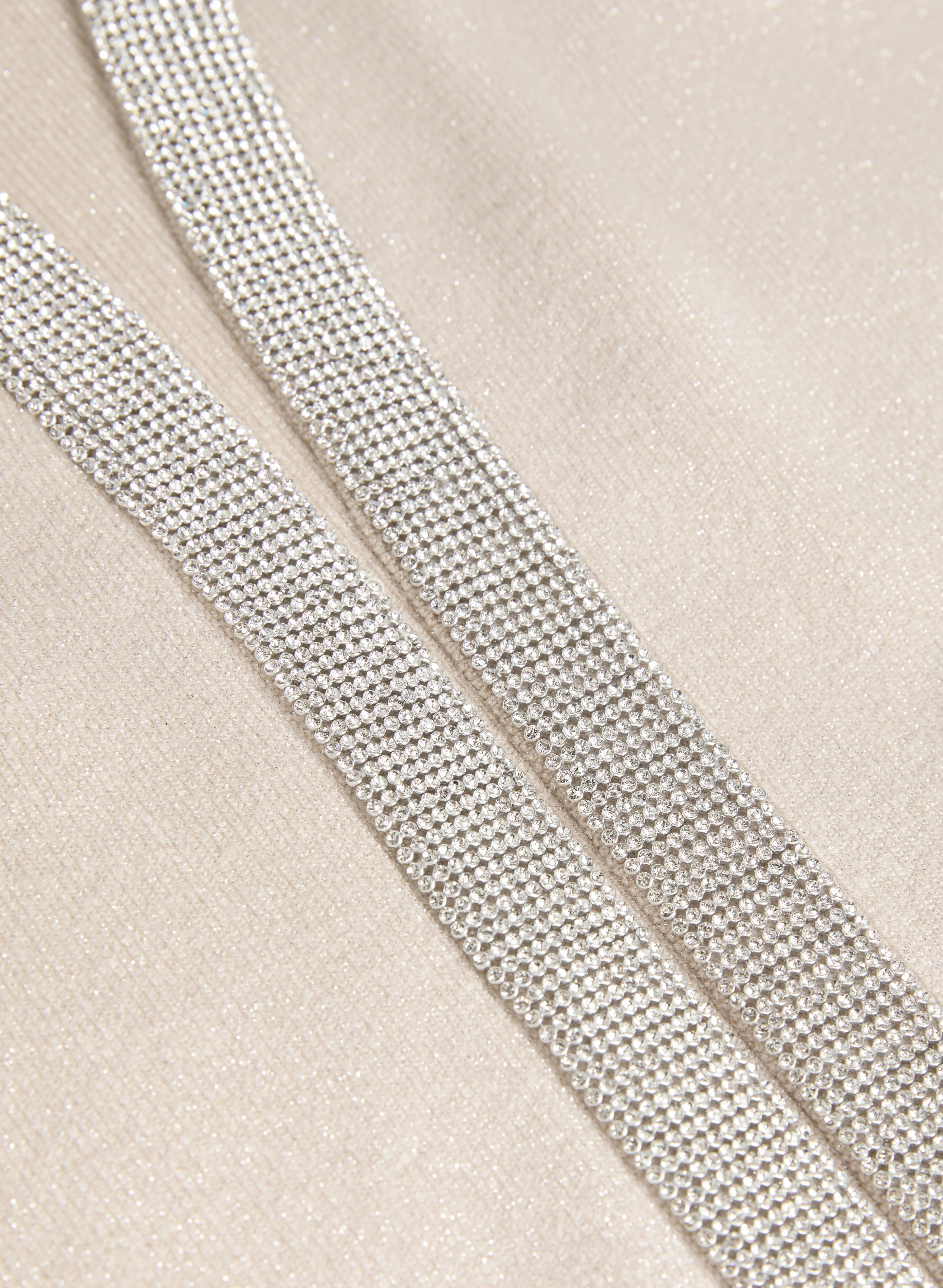 Metallic Rhinestone Trim Cardigan - Image 7