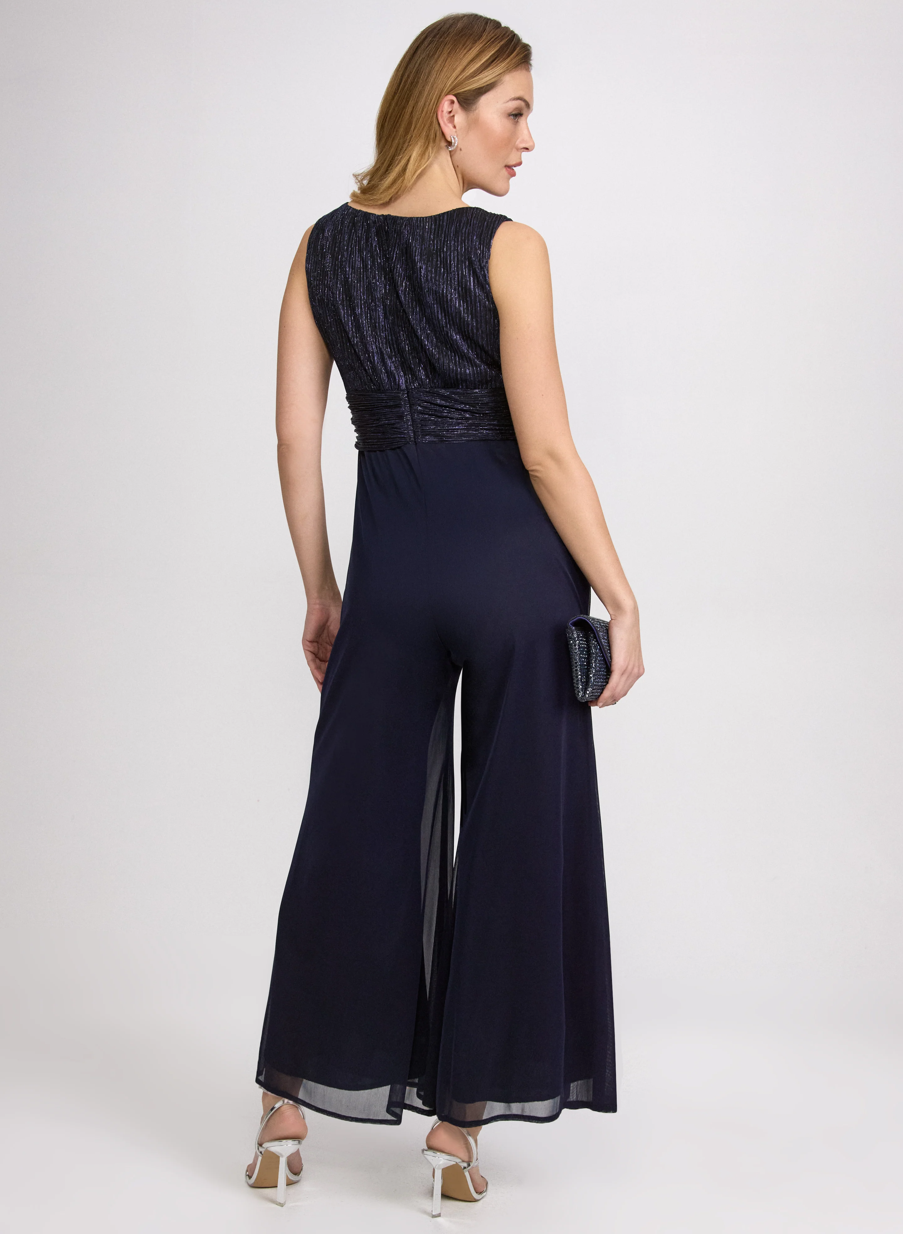 Metallic Wide-Leg Jumpsuit - Image 2