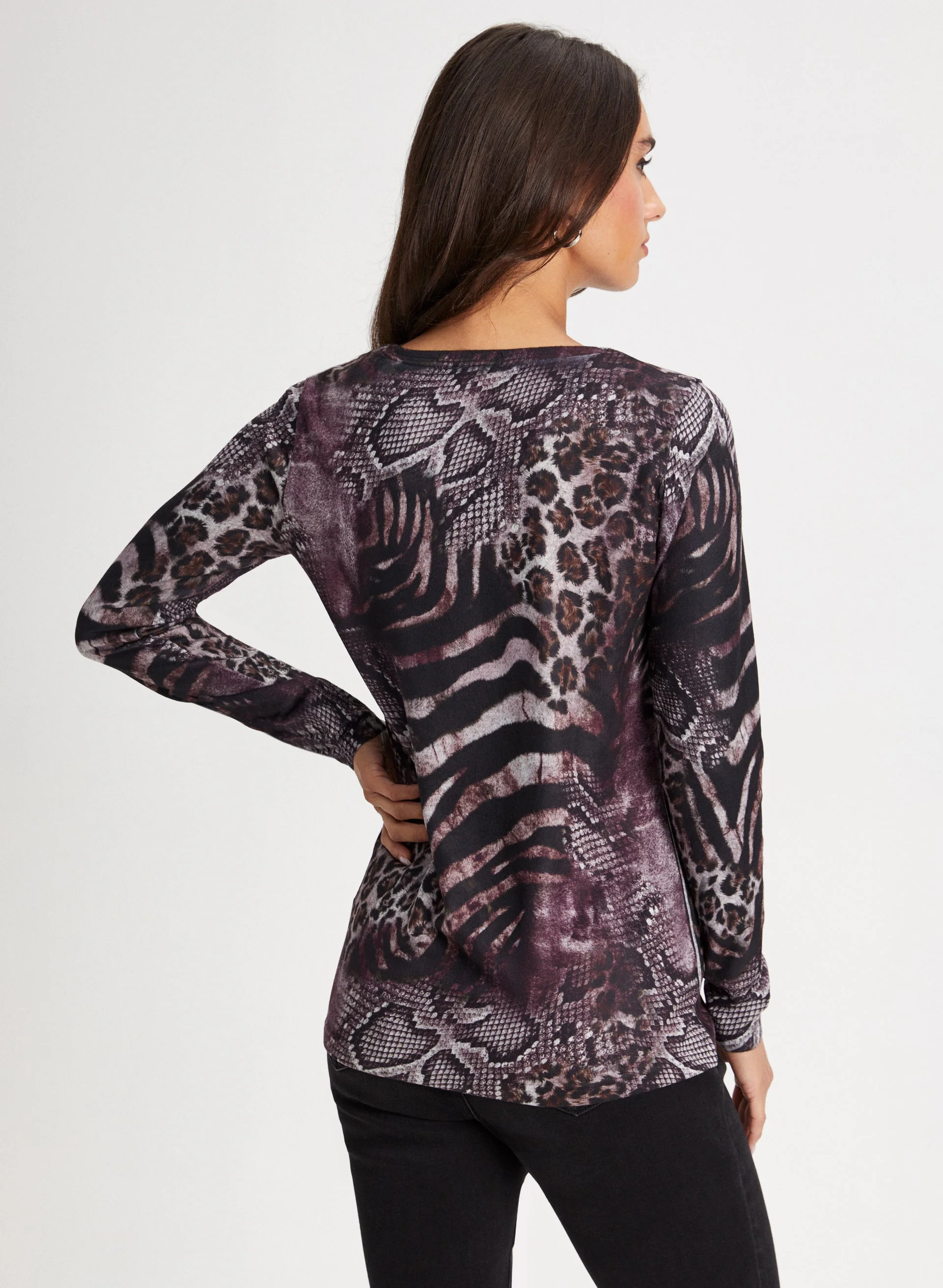 Mixed Animal Print Sweater - Image 4