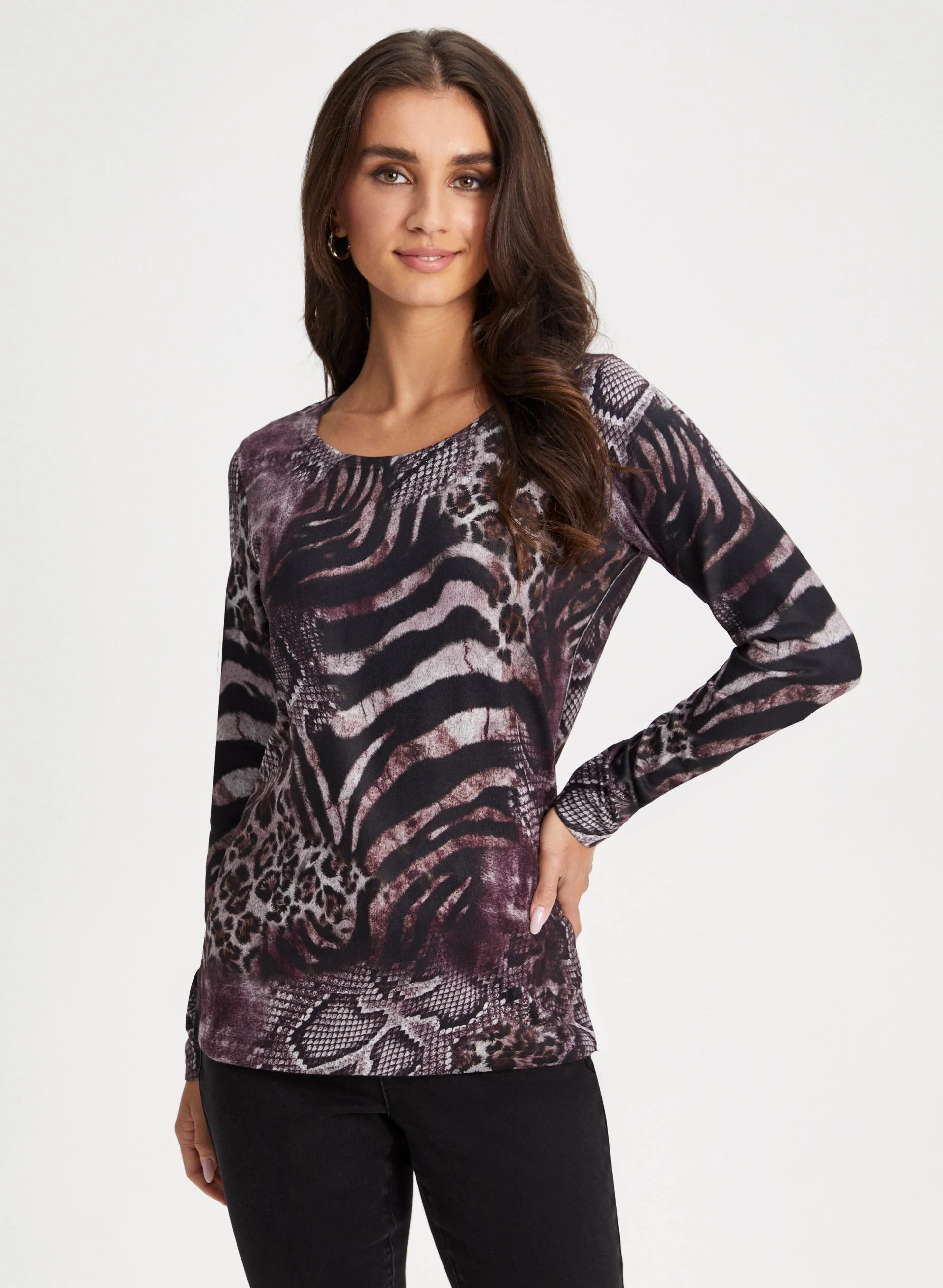 Mixed Animal Print Sweater - Image 5