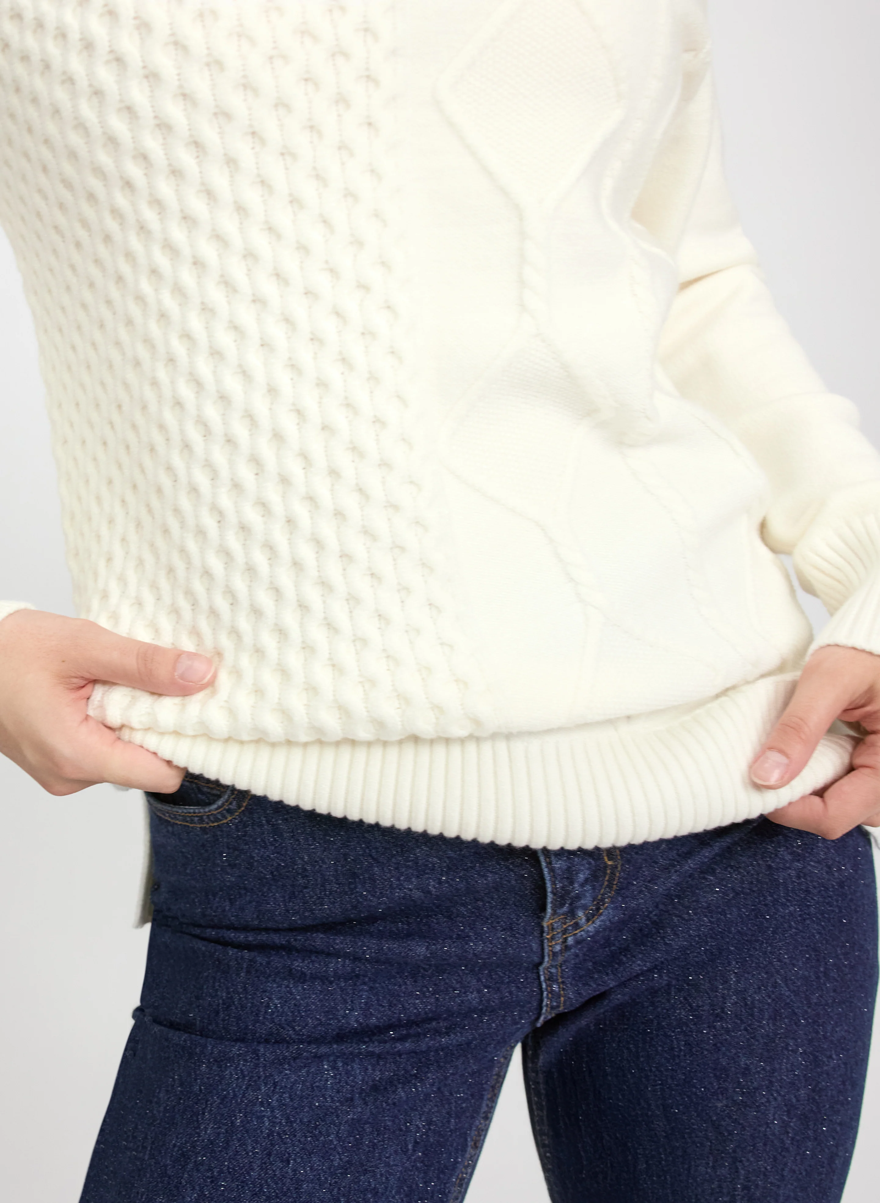 Mixed Knit Pullover - Image 6
