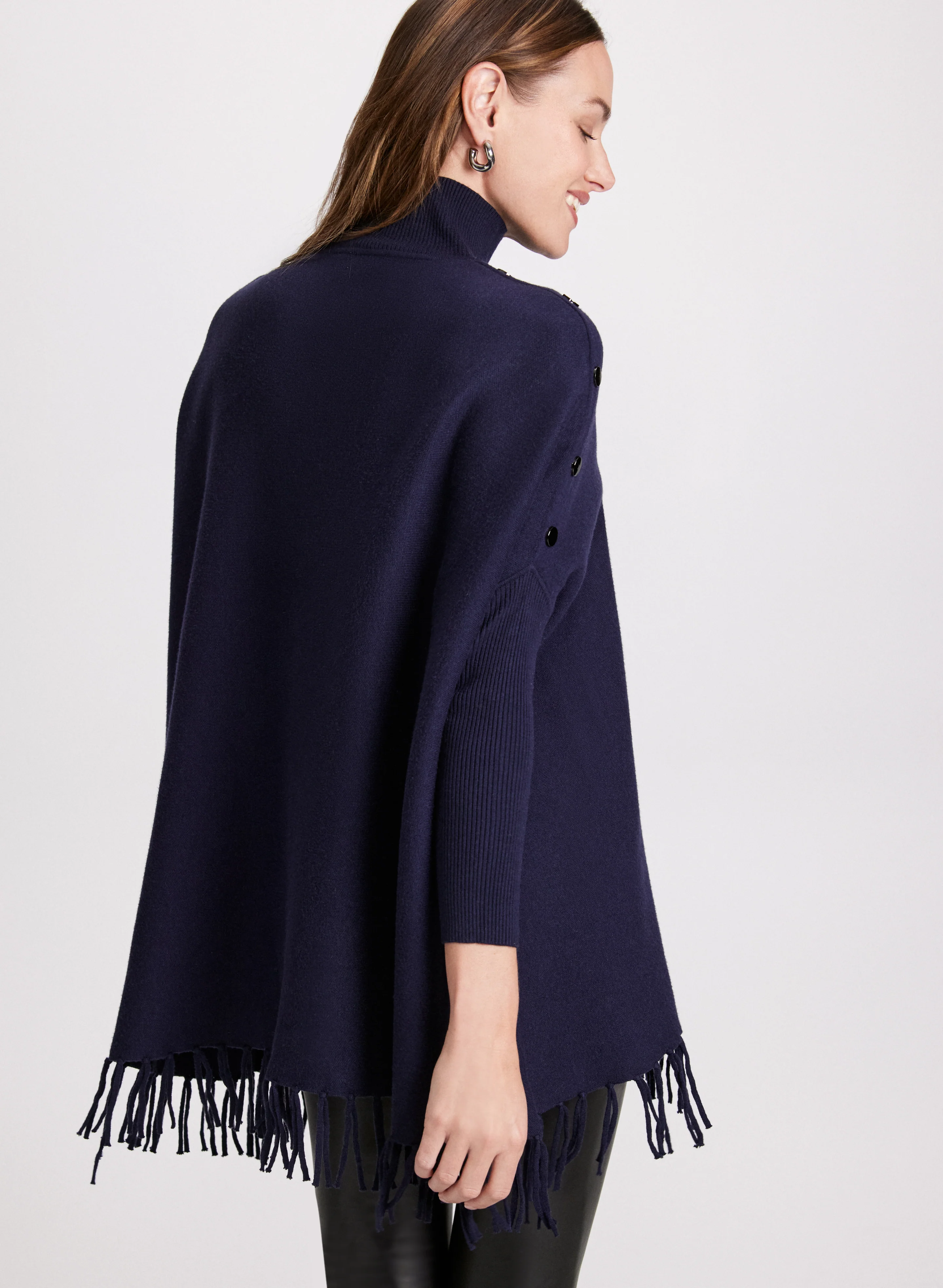 Mock Neck Fringe Detail Sweater - Image 5